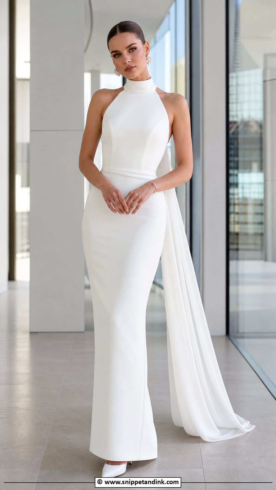 High Neck Modern Wedding Dress - Snippet and Ink - 35 High Neck Wedding Dress Ideas