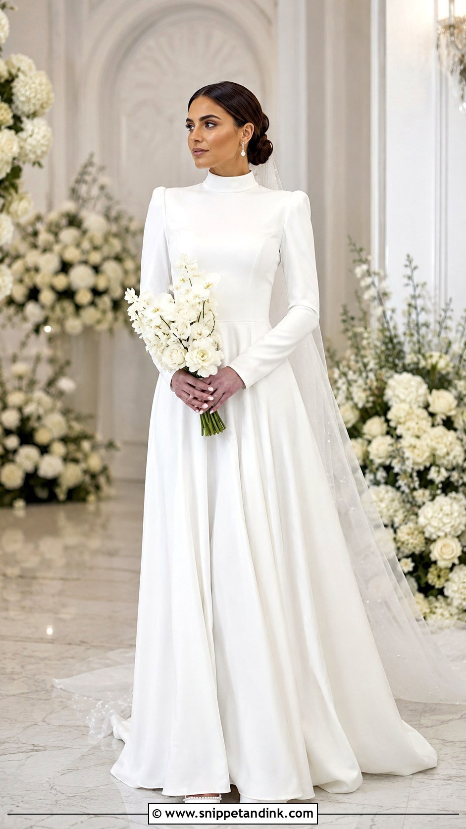 High Neck Modest Bridal Gown - Snippet and Ink - 30 Modest Bridal Gowns