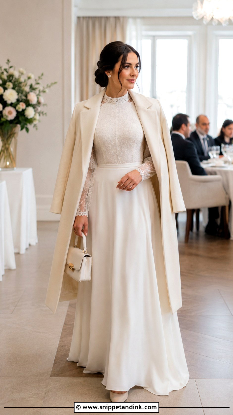 High Neck Modest Bridal Maxi Dress - Snippet and Ink - 20 Bridal Maxi Dress Ideas