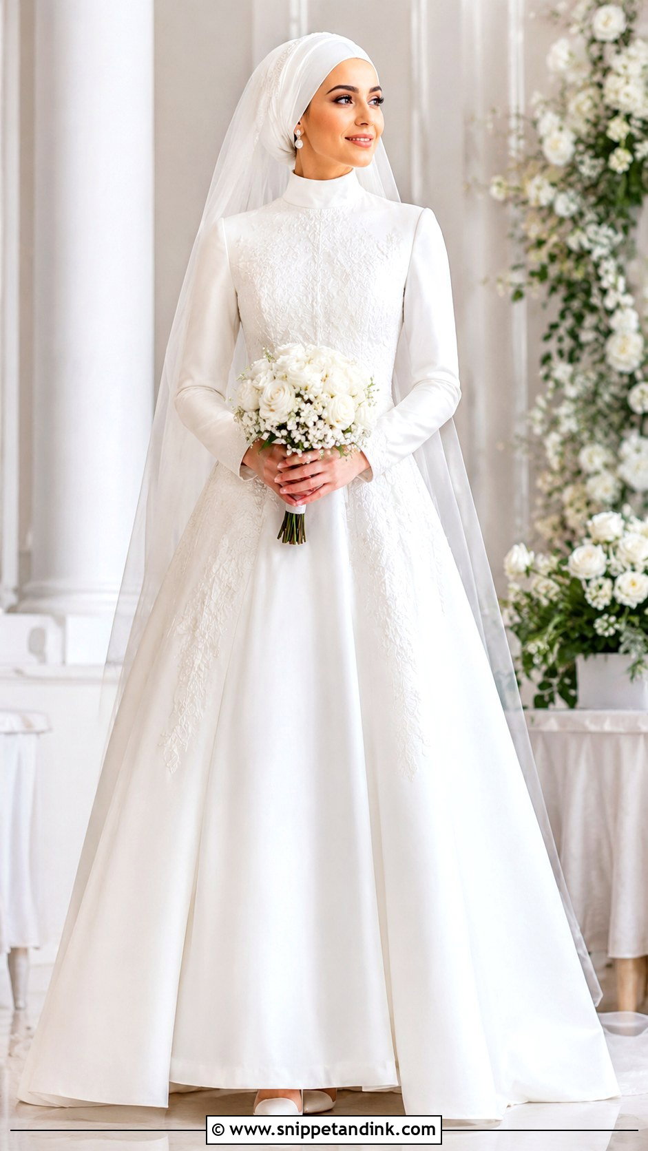 High Neck Modest Wedding Dress - Snippet and Ink - 25 High Neck Wedding Dresses