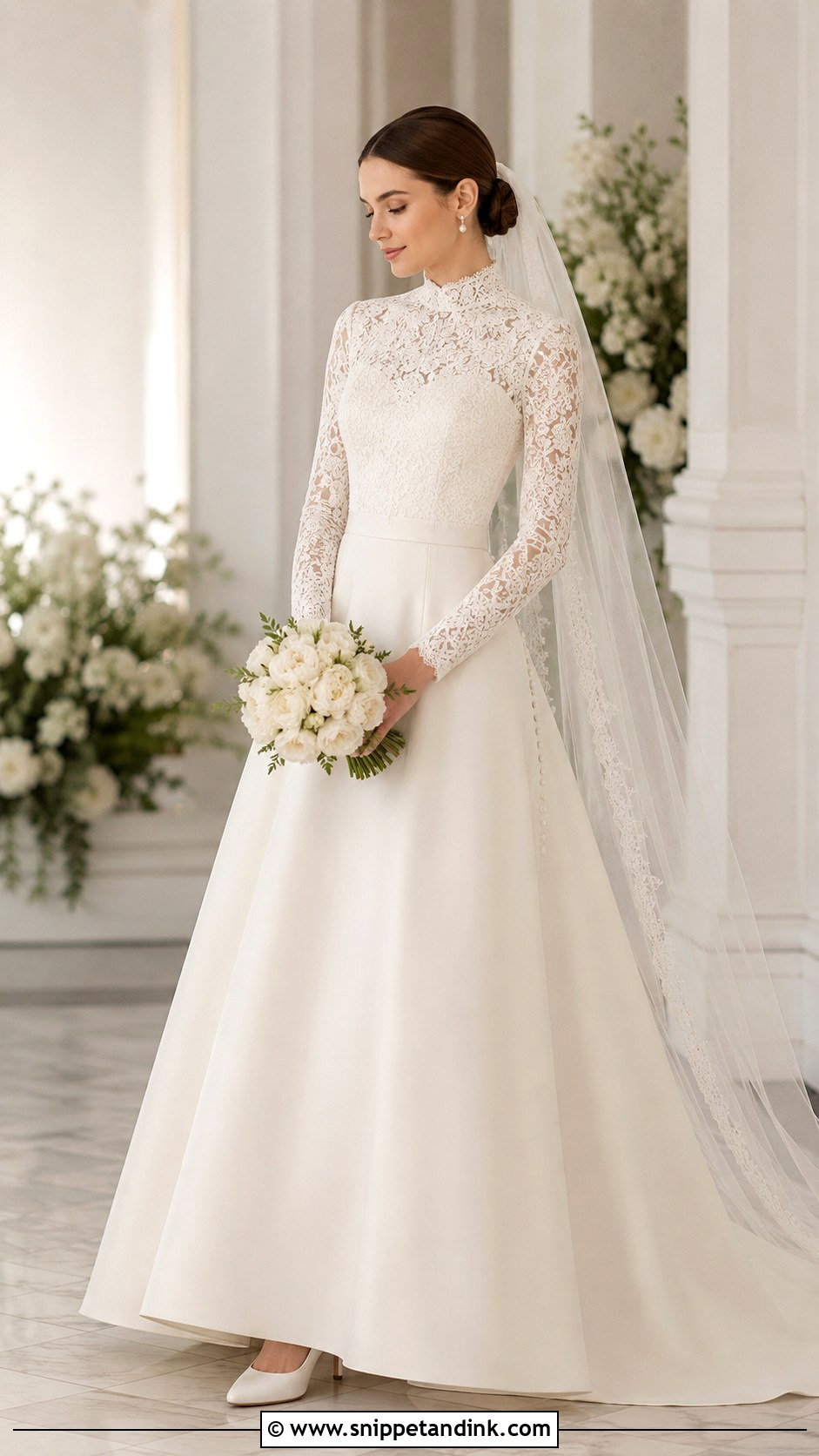 High Neck Modest Wedding Dress - Snippet and Ink - 20 Hot Wedding Dress Ideas