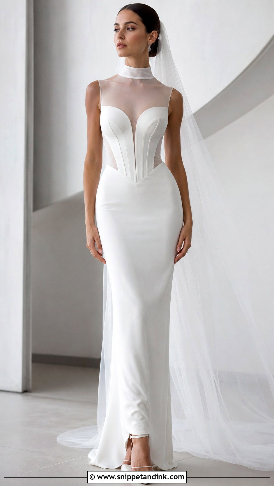 High Neck Mugler Wedding Dress - Snippet and Ink - 20 Mugler Wedding Dress Ideas