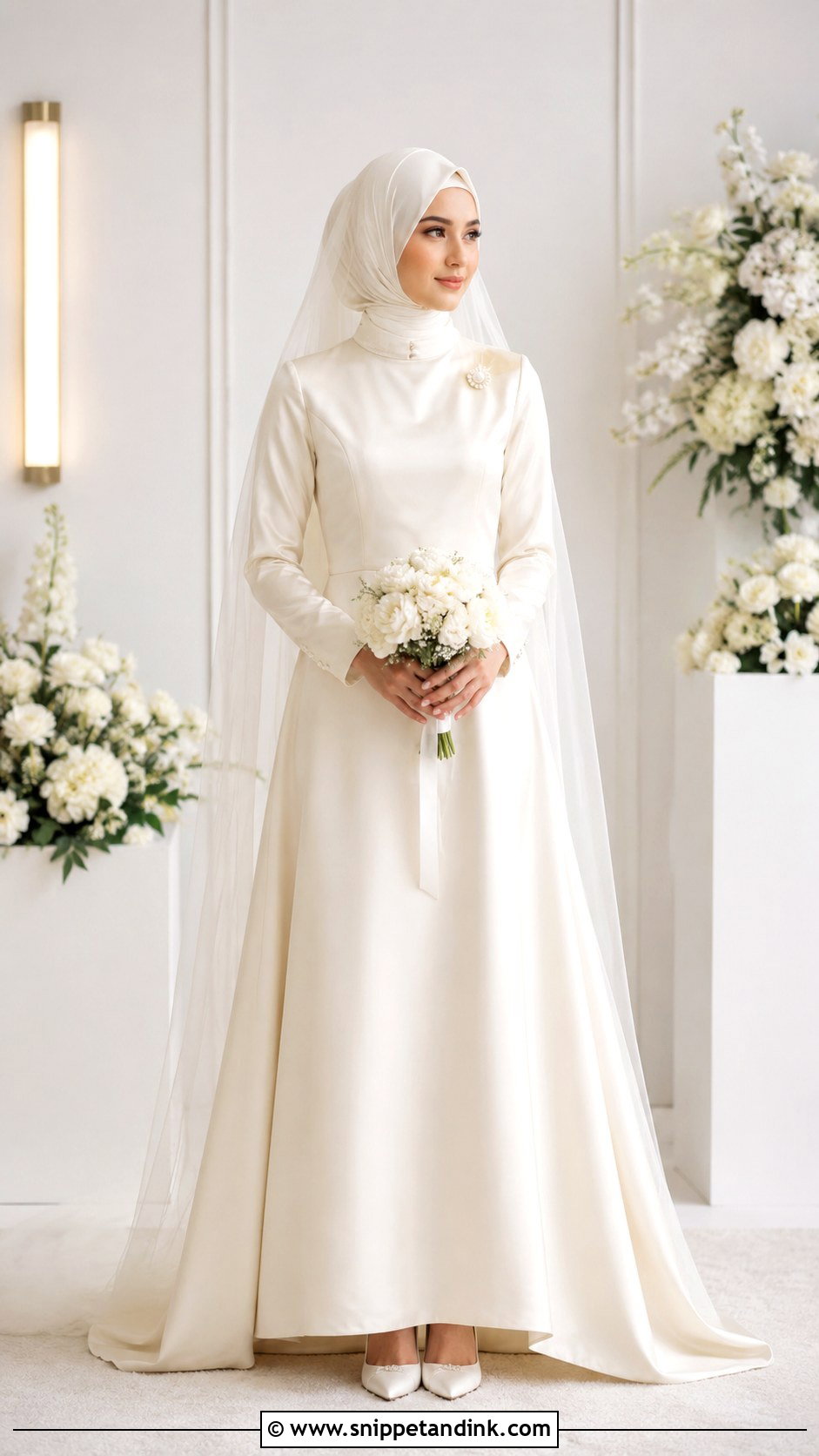 High Neck Muslim Wedding Dress - Snippet and Ink - 25 Simple Muslim Wedding Dress Ideas