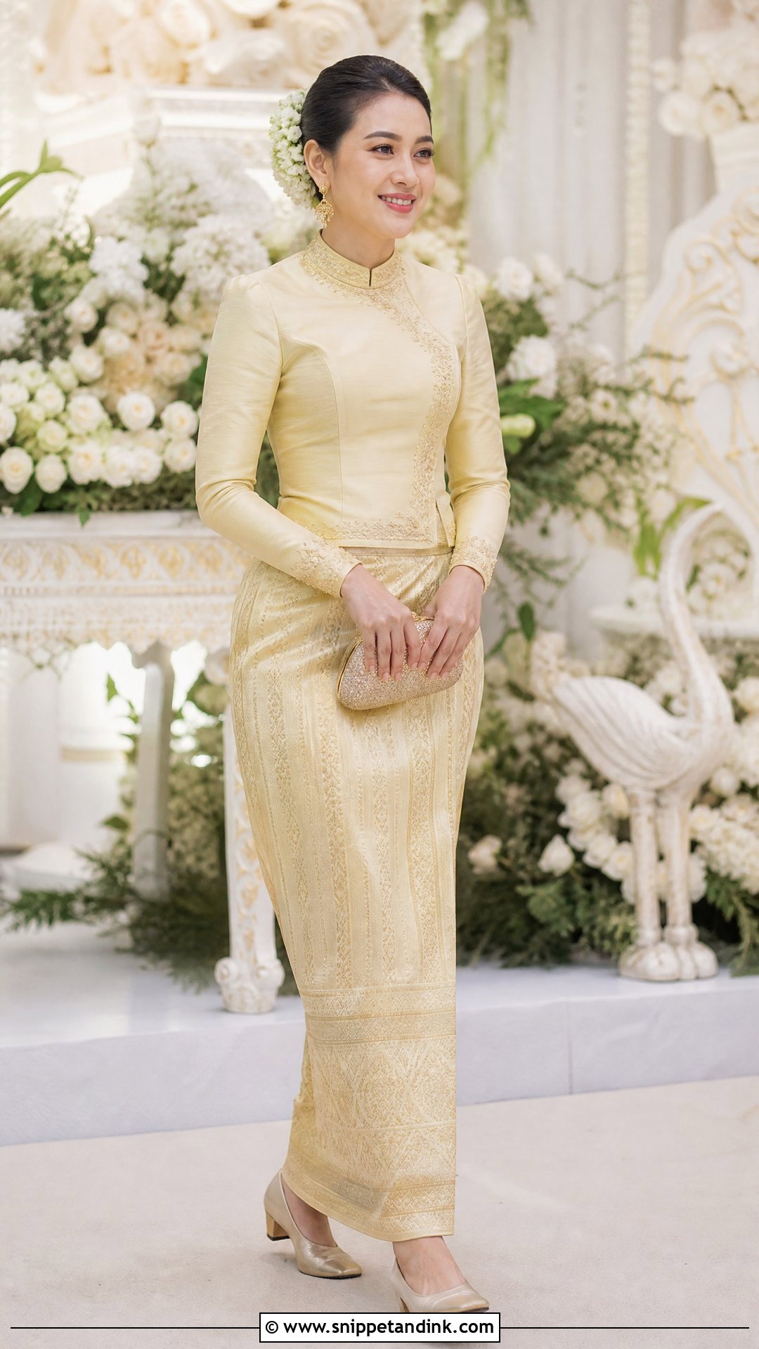 High Neck Myanmar Wedding Dress - Snippet and Ink - 25 Myanmar Wedding Dress Design Ideas