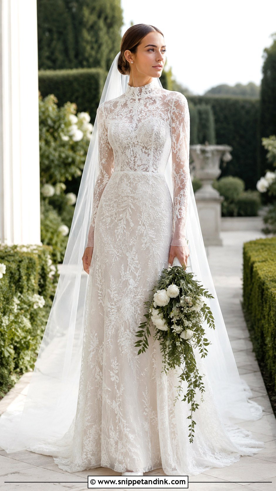 High Neck Nature Wedding Dress - Snippet and Ink - 25 Nature Wedding Dress Ideas