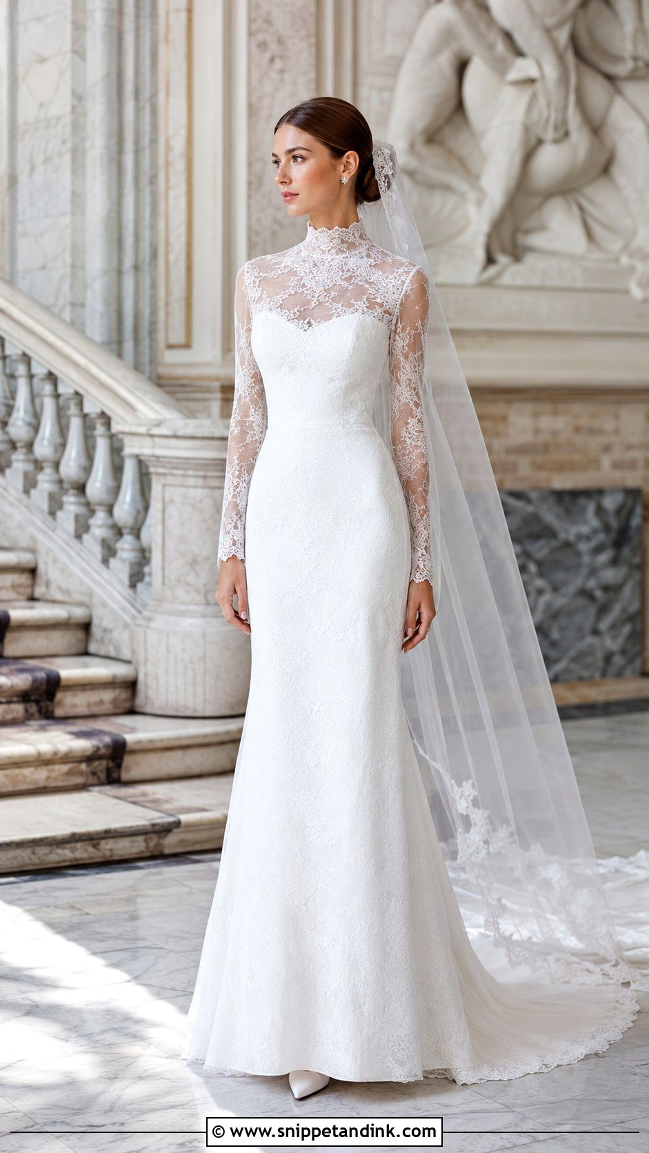 High Neck Net Wedding Dress - Snippet and Ink - 20 Net Wedding Dress Ideas