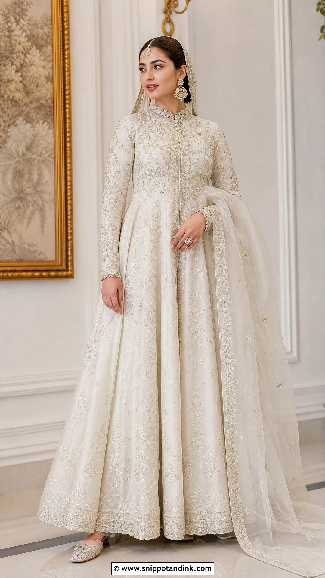 High Neck Nikah Pishwas - Snippet and Ink - 20 Nikah Bridal Dress Ideas