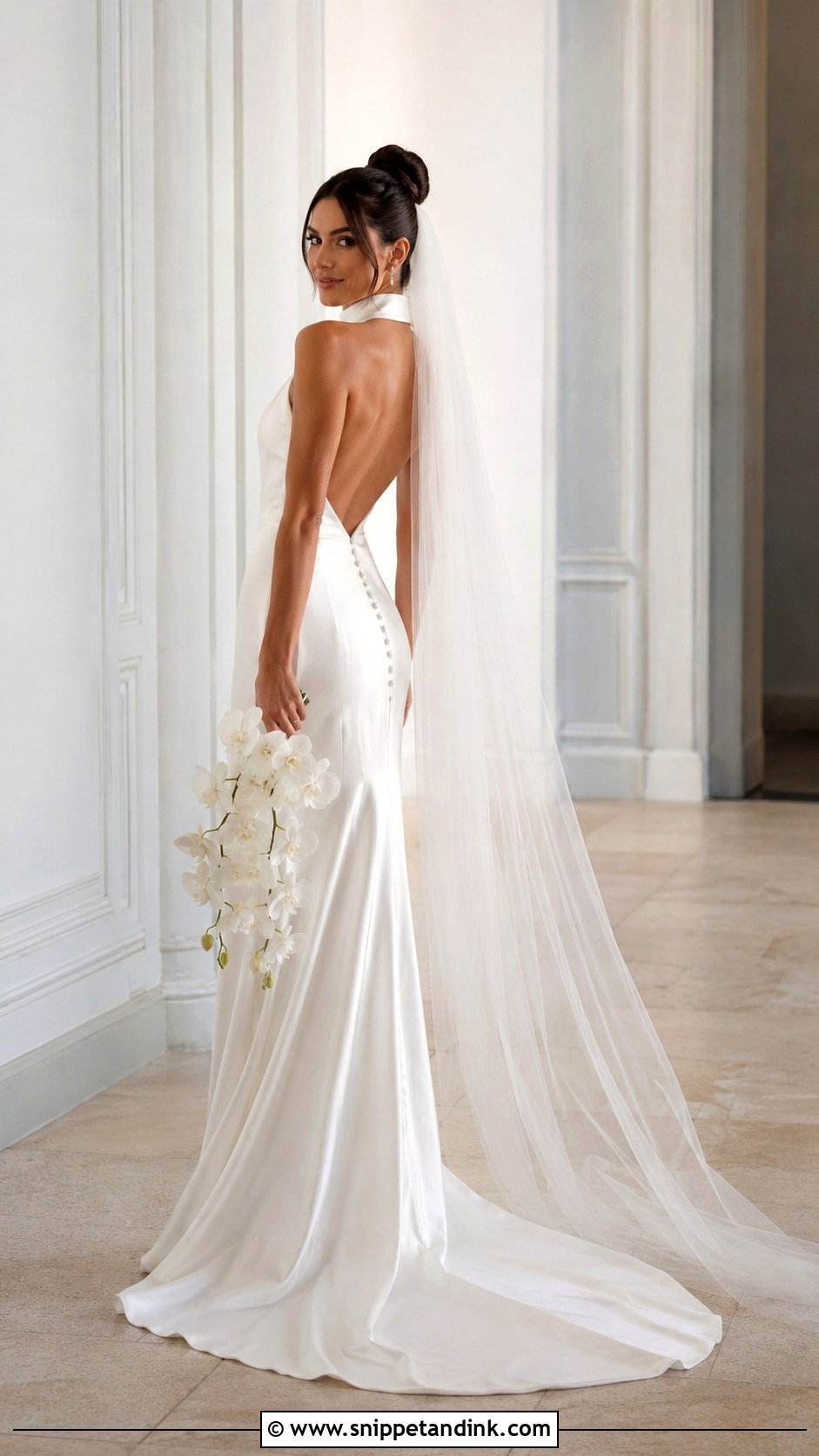 High Neck Open Back Bridal Dress - Snippet and Ink - 20 High Neck Bridal Dress Ideas