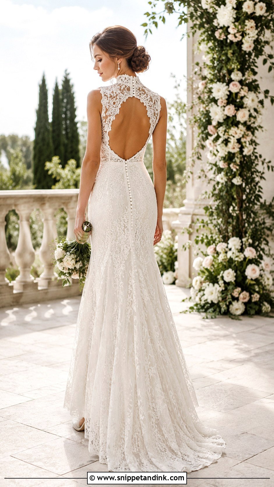 High Neck Open Back Wedding Dress - Snippet and Ink - 25 High Neck Wedding Dresses