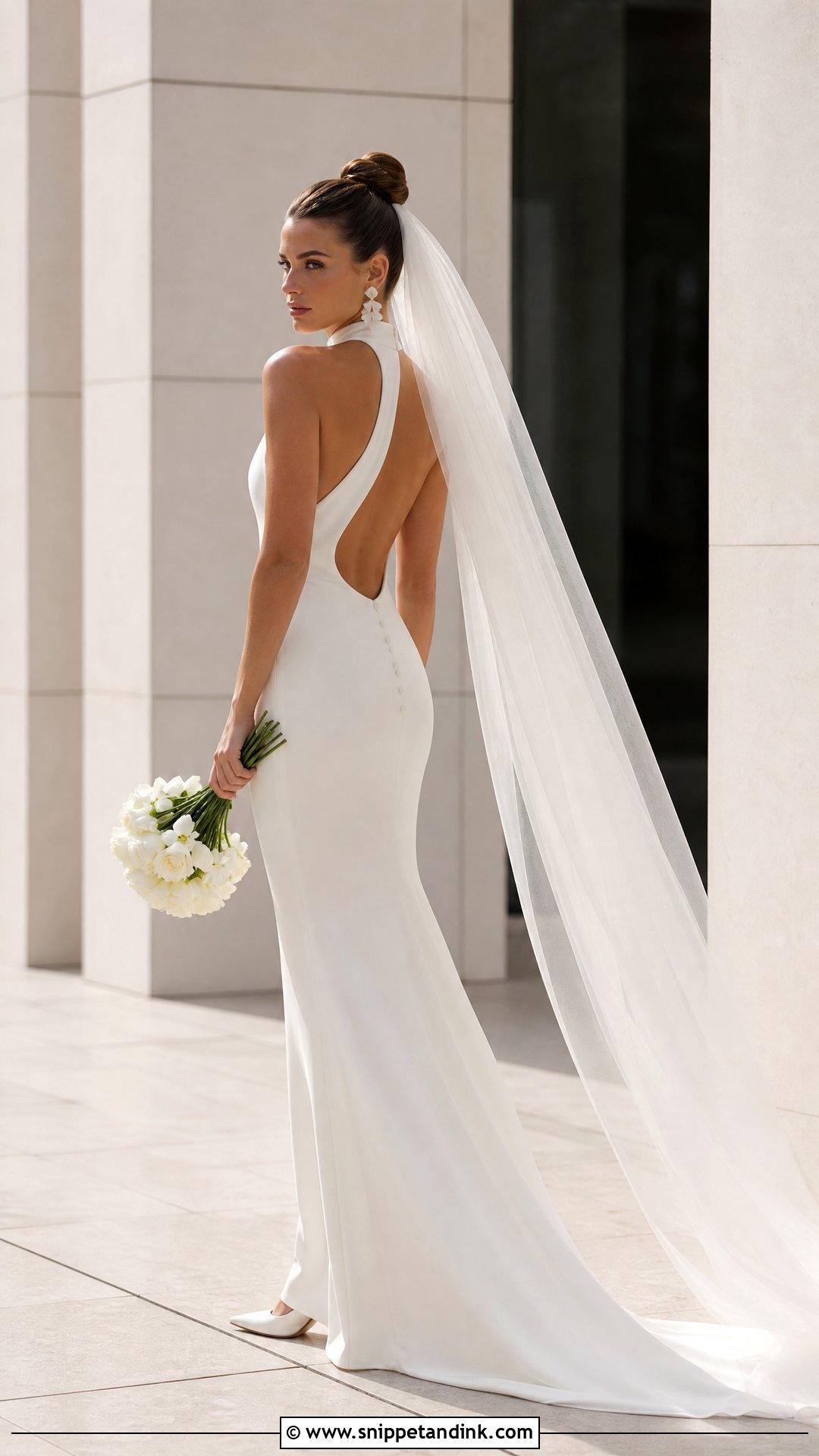 High Neck Open Back Wedding Dress - Snippet and Ink - 20 Open Wedding Dress Ideas