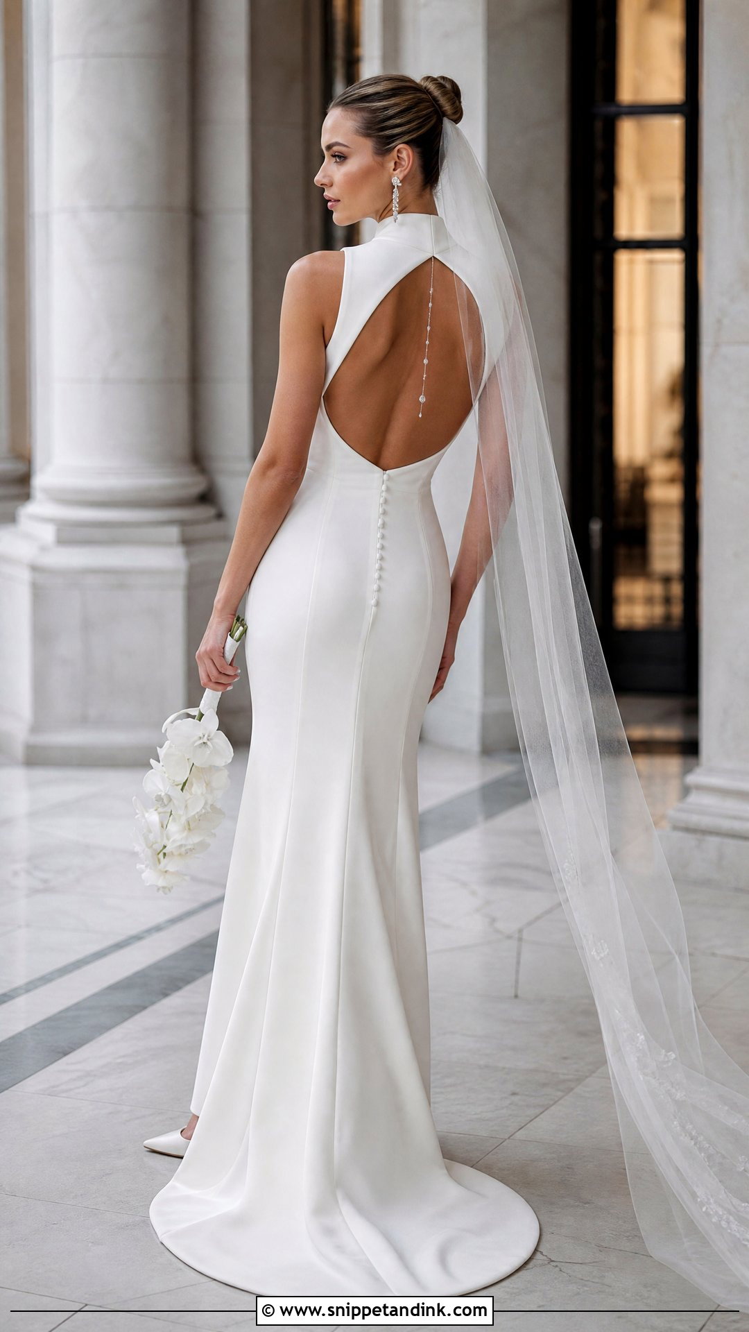 High Neck Open Back Wedding Dress - Snippet and Ink - 20 Small Bust Wedding Dress Ideas