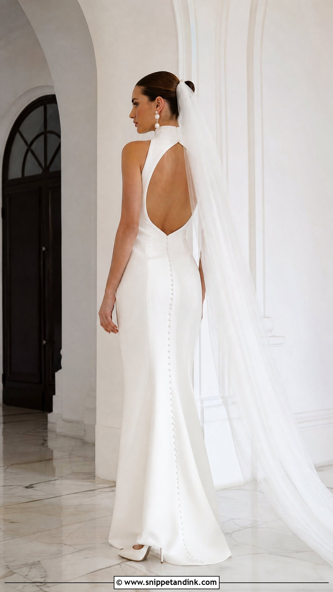 High Neck Open Back Wedding Dress - Snippet and Ink - 20 Wedding Dress for Small Bust Ideas
