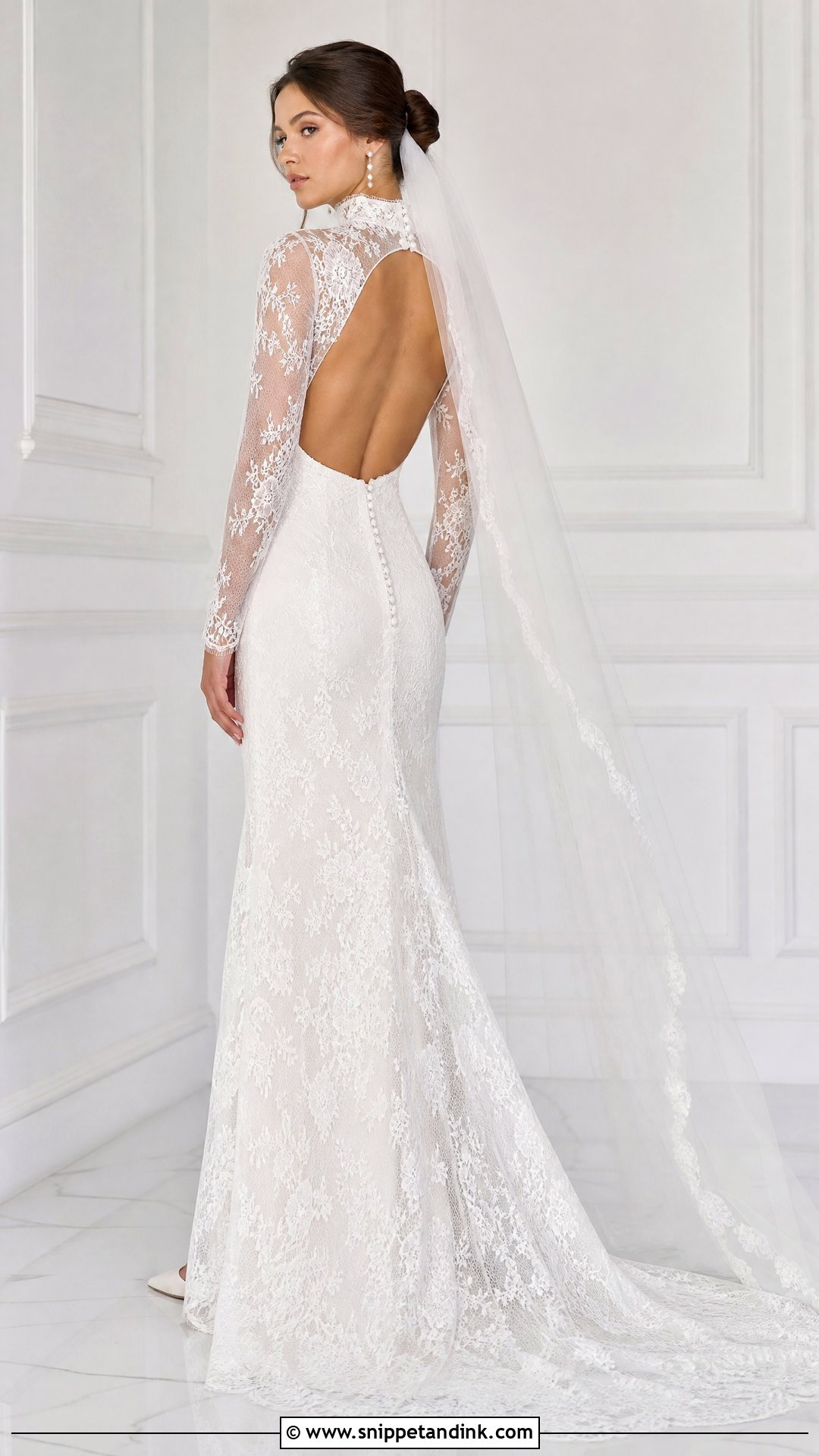 High Neck Open Back Wedding Dress - Snippet and Ink - 20 Wedding Dress Hourglass Shape Ideas