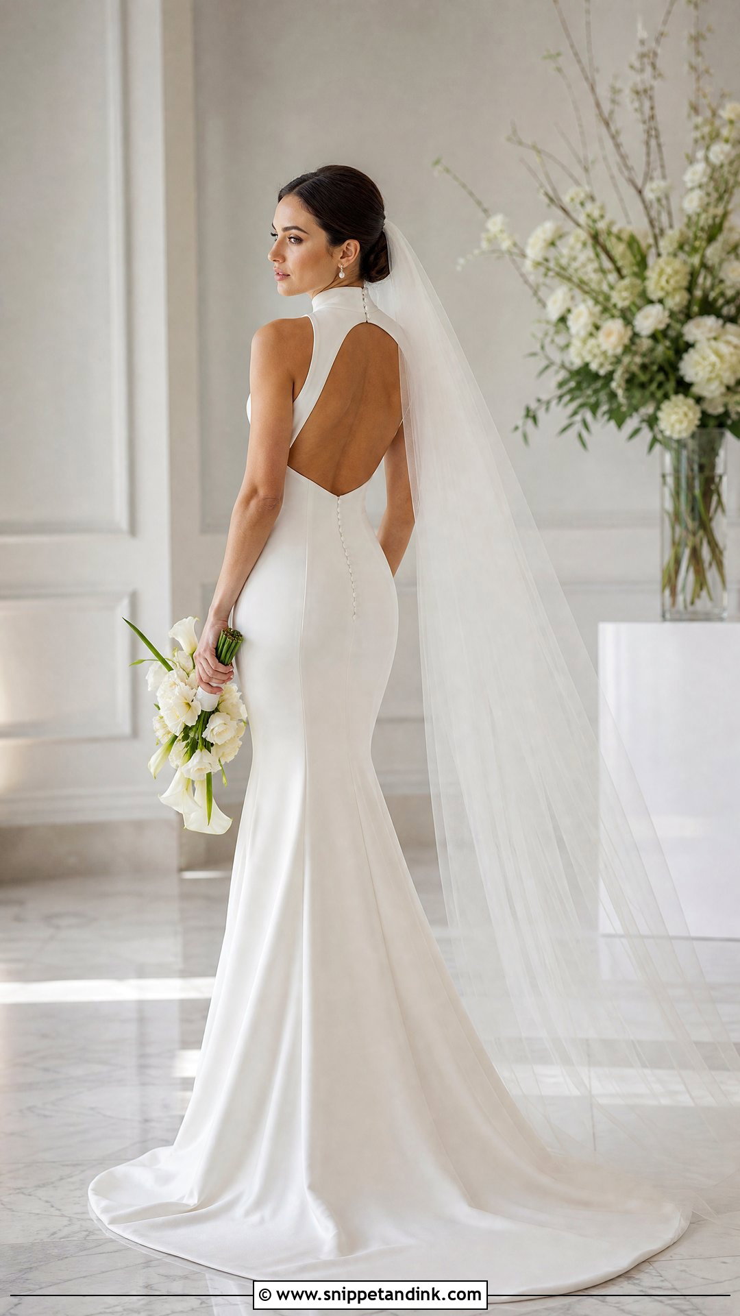 High Neck Open Back Wedding Dress - Snippet and Ink - 20 Wedding Dresses for Hourglass Shape