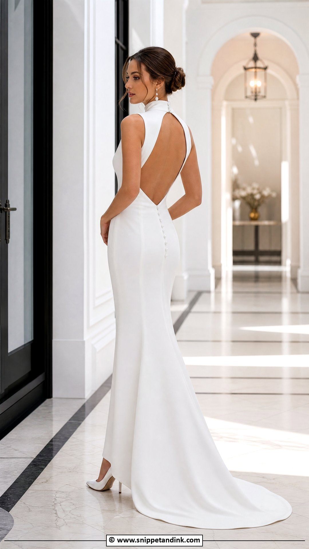 High Neck Open Back Wedding Dress - Snippet and Ink - 35 High Neck Wedding Dress Ideas