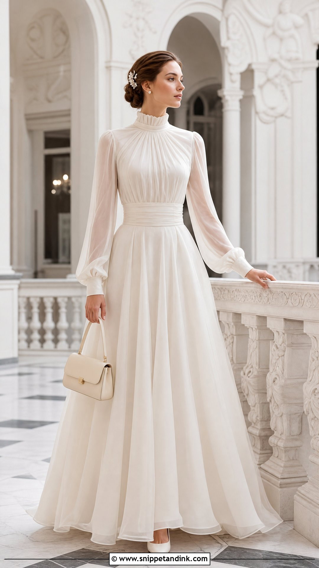 High Neck Organza Bridal Gown - Snippet and Ink - 20 Organza Bridal Ideas