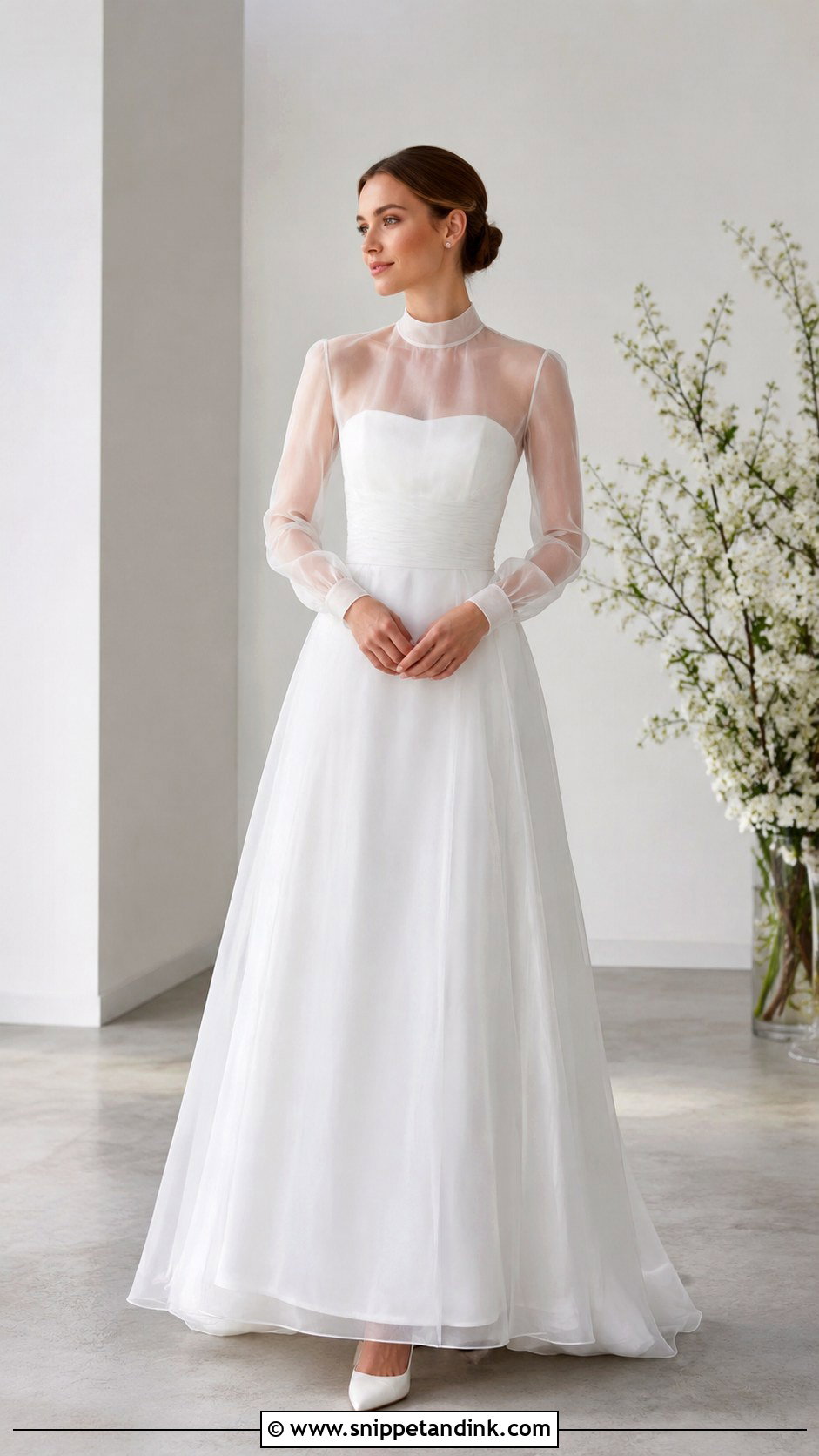 High Neck Organza Wedding Dress - Snippet and Ink - 30 Organza Wedding Dress Ideas