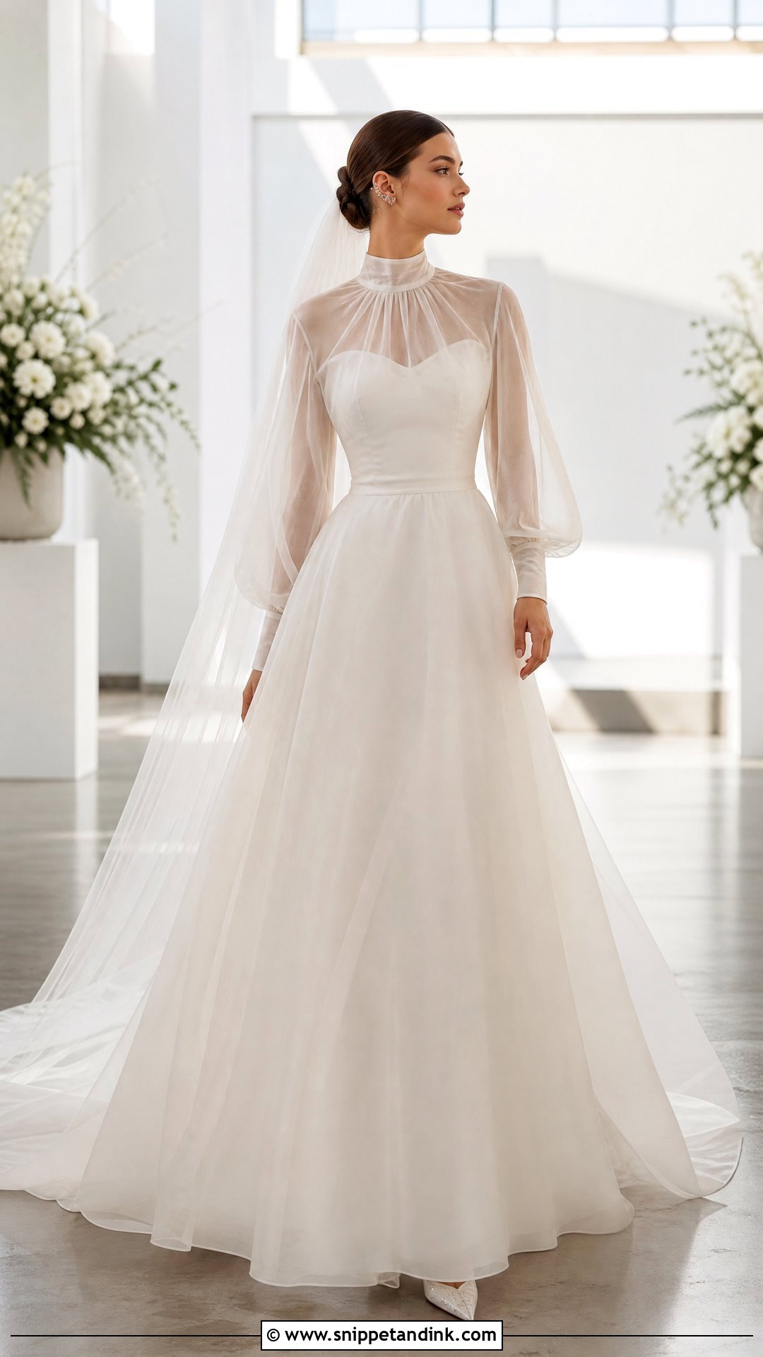 High Neck Organza Wedding Gown - Snippet and Ink - 20 Organza Wedding Gown Ideas