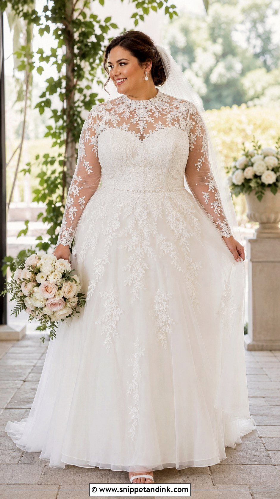 High Neck Plus Size Wedding Dress - Snippet and Ink - 25 High Neck Wedding Dresses