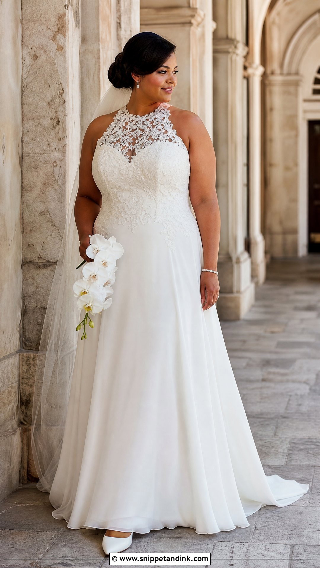 High Neck Plus Size Wedding Gown - Snippet and Ink - 20 Wedding Gowns for Plus Size Brides