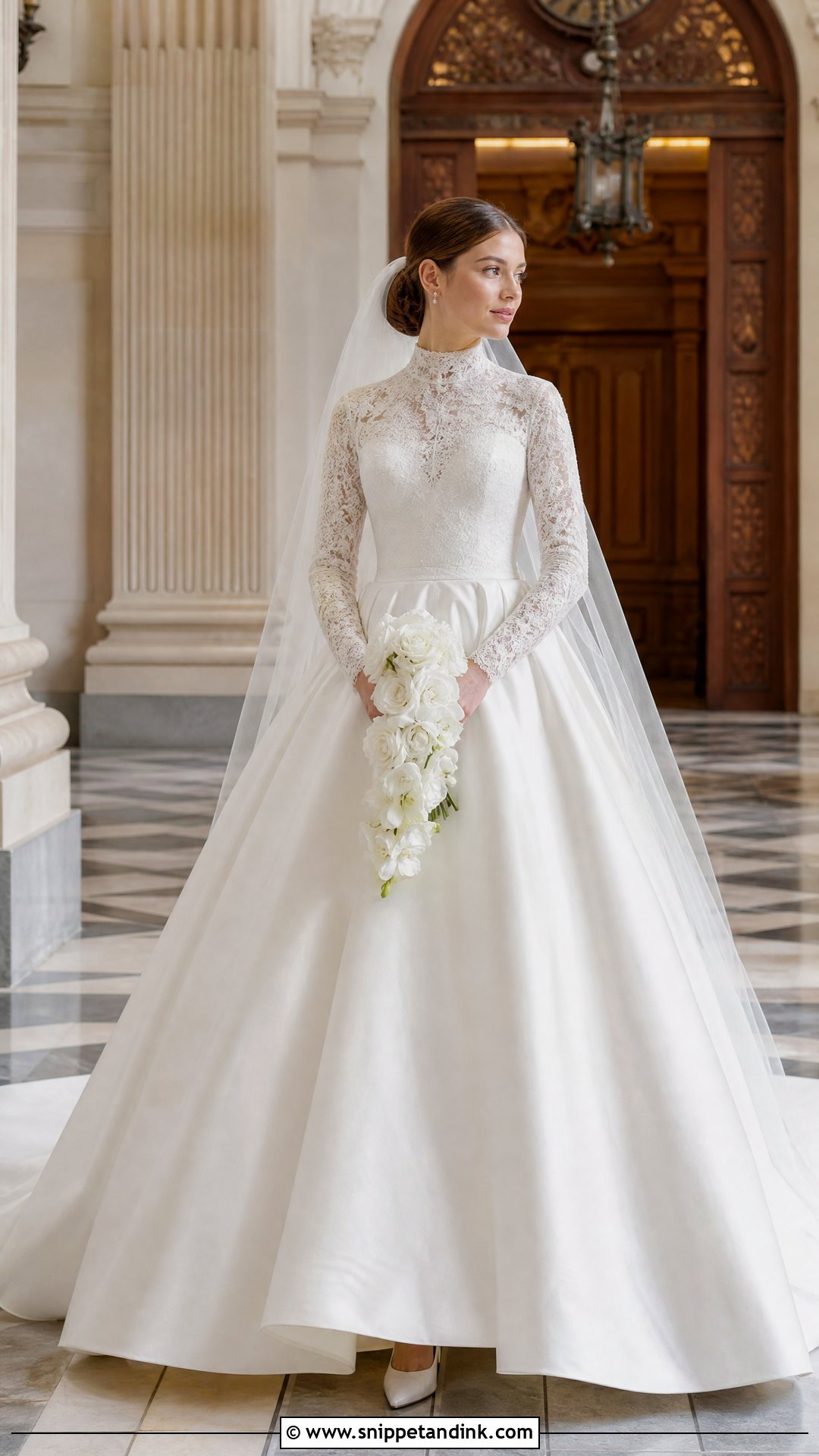 High Neck Poofy Princess Wedding Dress - Snippet and Ink - 20 Poofy Wedding Dress Princesses Ideas