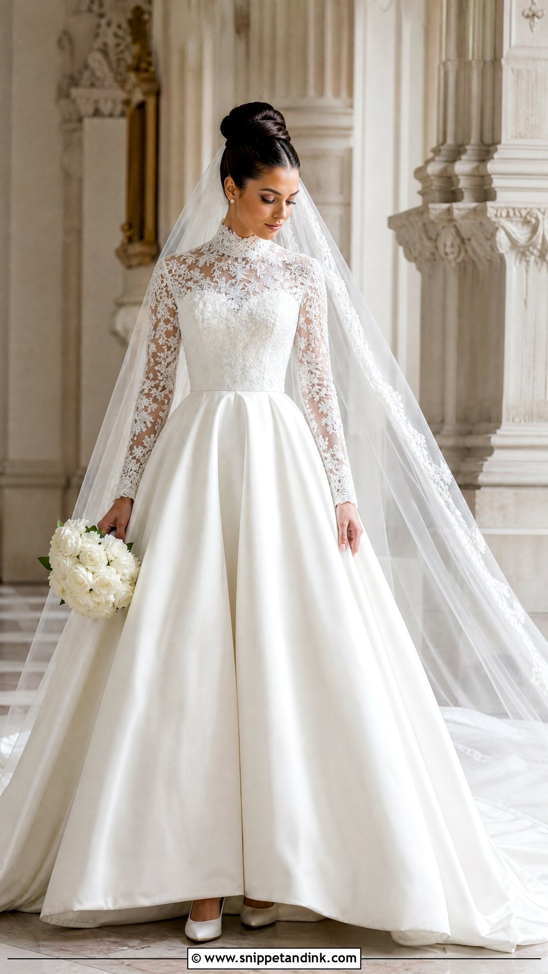 High Neck Poofy Wedding Dress - Snippet and Ink - 25 Poofy Wedding Dresses