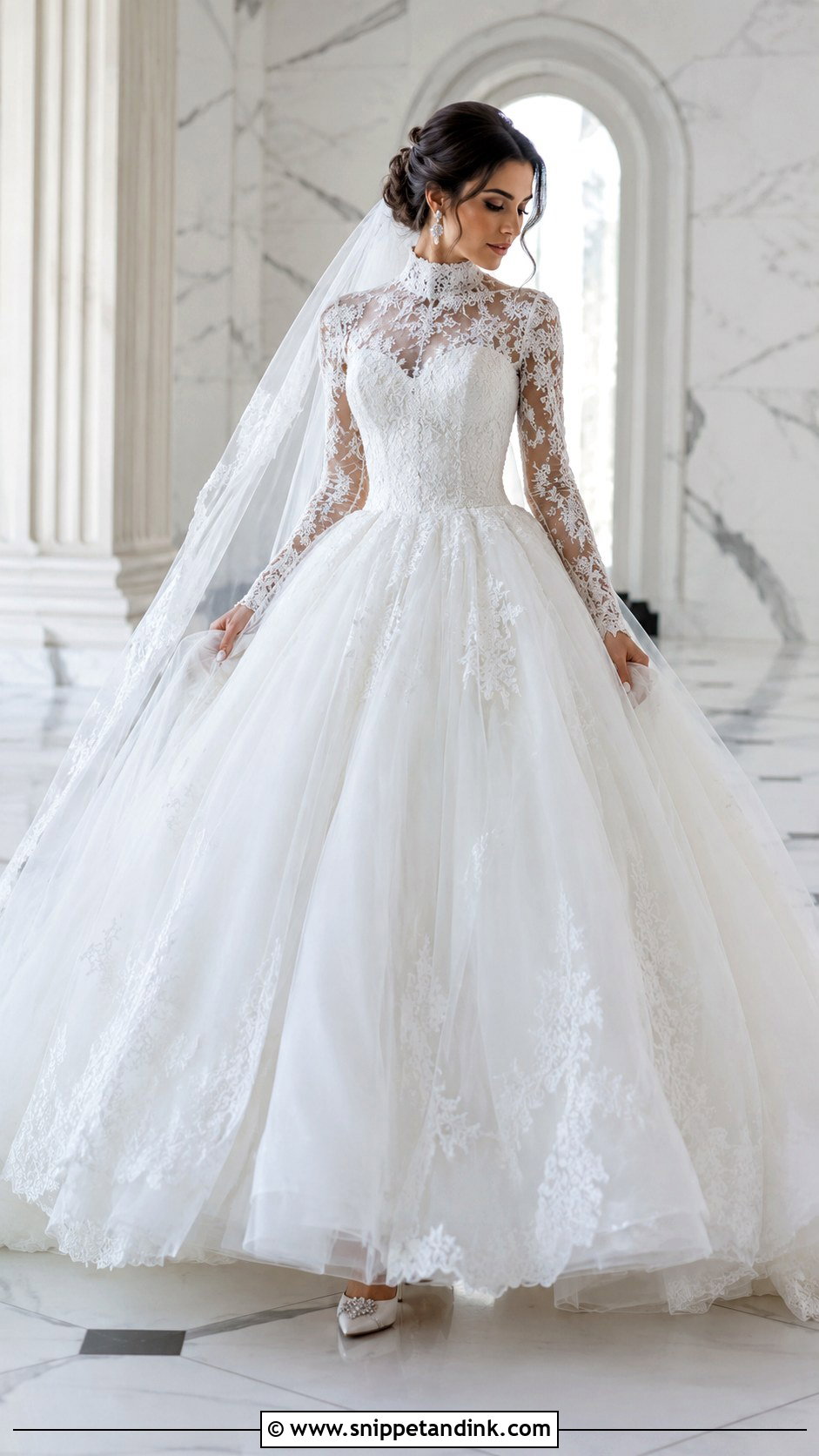 High Neck Poofy Wedding Dress - Snippet and Ink - 30 Poofy Wedding Dress Ideas