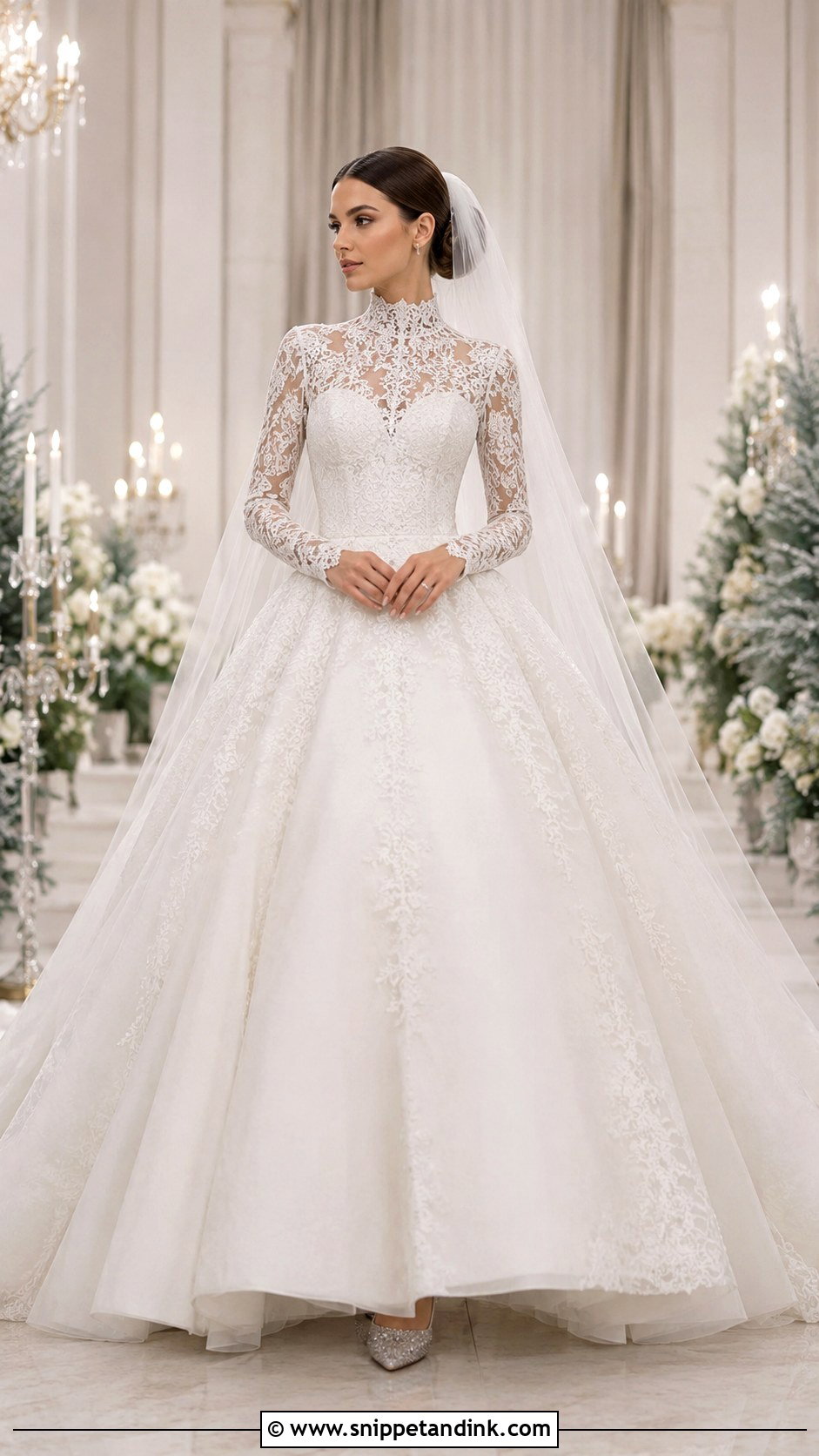 High Neck Princess Ball Gown Wedding Dress - Snippet and Ink - 25 Princess Wedding Dresses Ball Gown