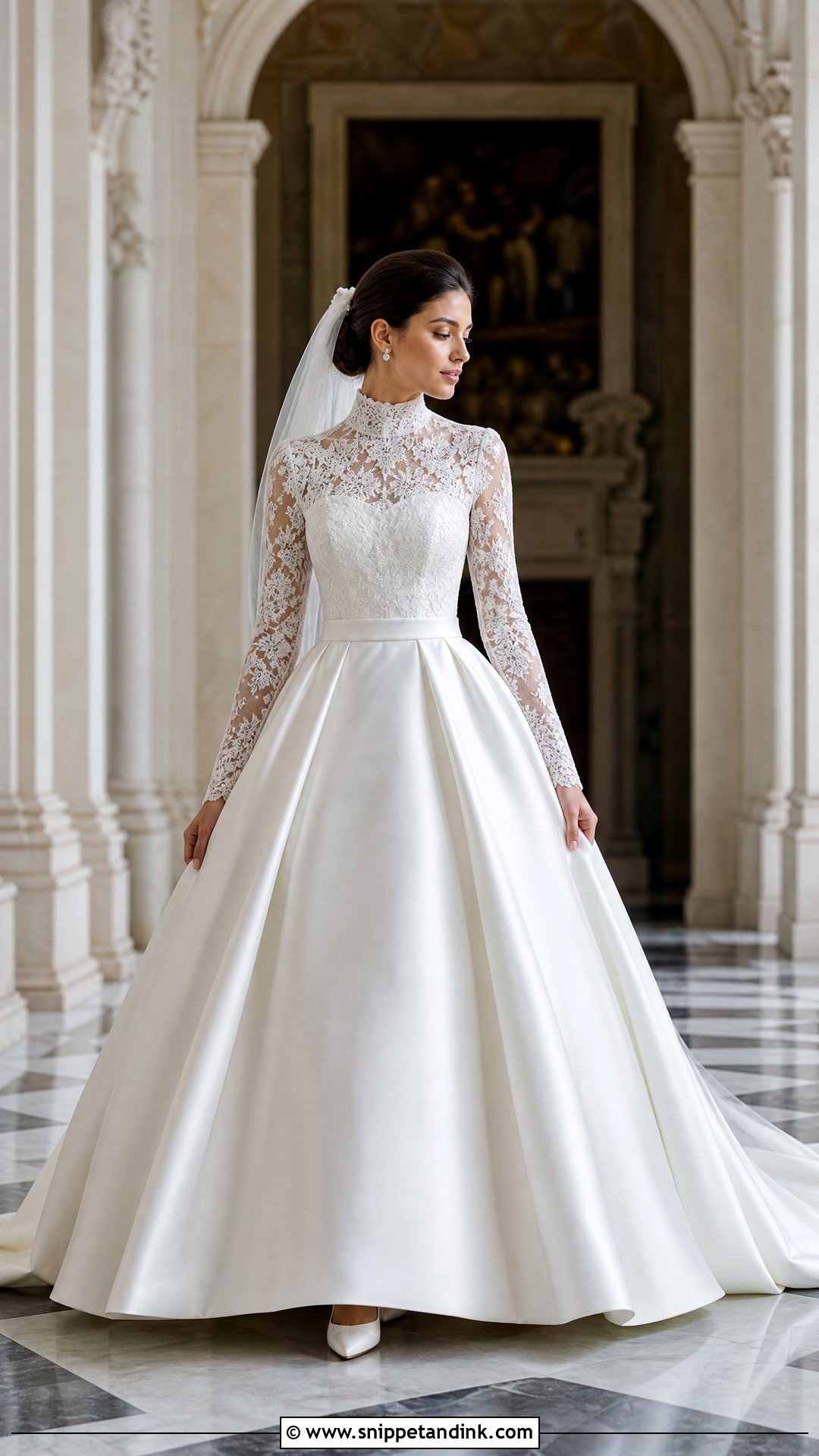 High Neck Princess Ballgown Wedding Dress - Snippet and Ink - 20 Wedding Dress Princess Ballgown Ideas