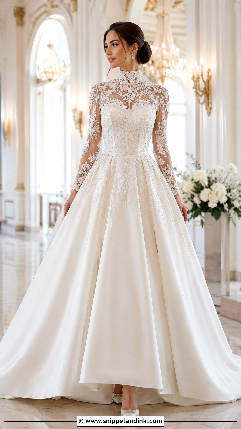 High Neck Princess Ballgown Wedding Dress - Snippet and Ink - 25 Princess Ballgown Wedding Dresses