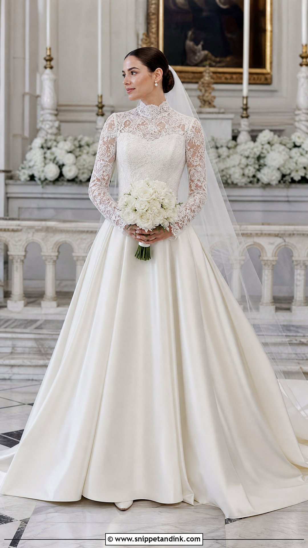 High Neck Princess Cut Wedding Dress - Snippet and Ink - 20 Princess Cut Wedding Dress Ideas