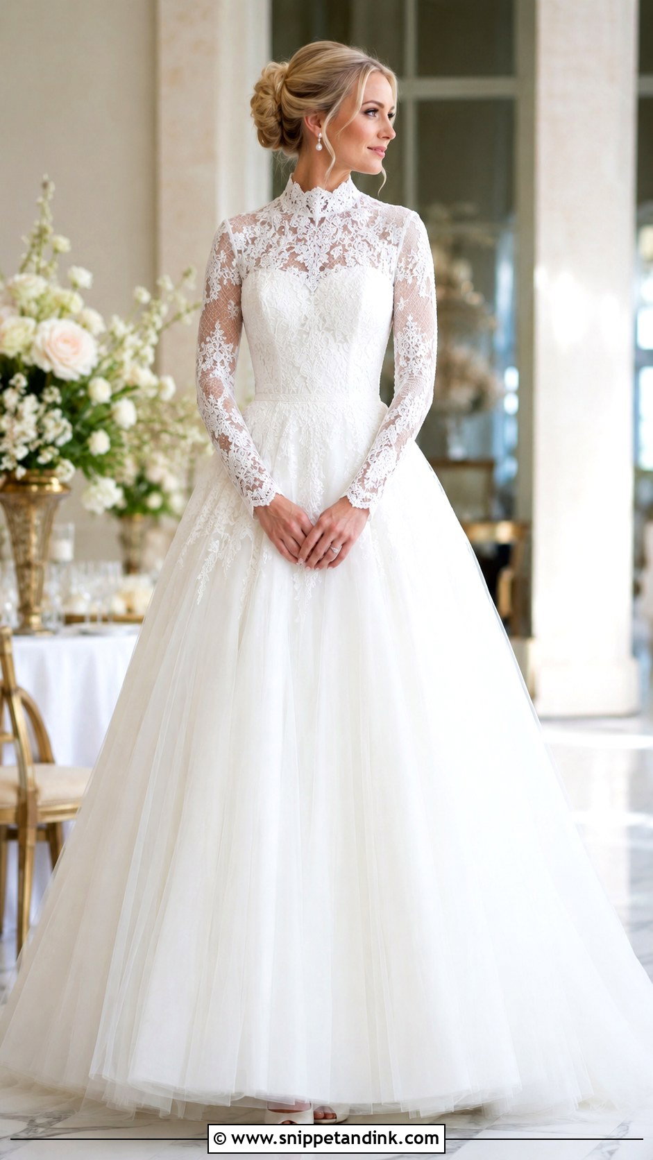 High Neck Princess Gown Wedding Dress - Snippet and Ink - 25 Princess Gown Wedding Dress Ideas