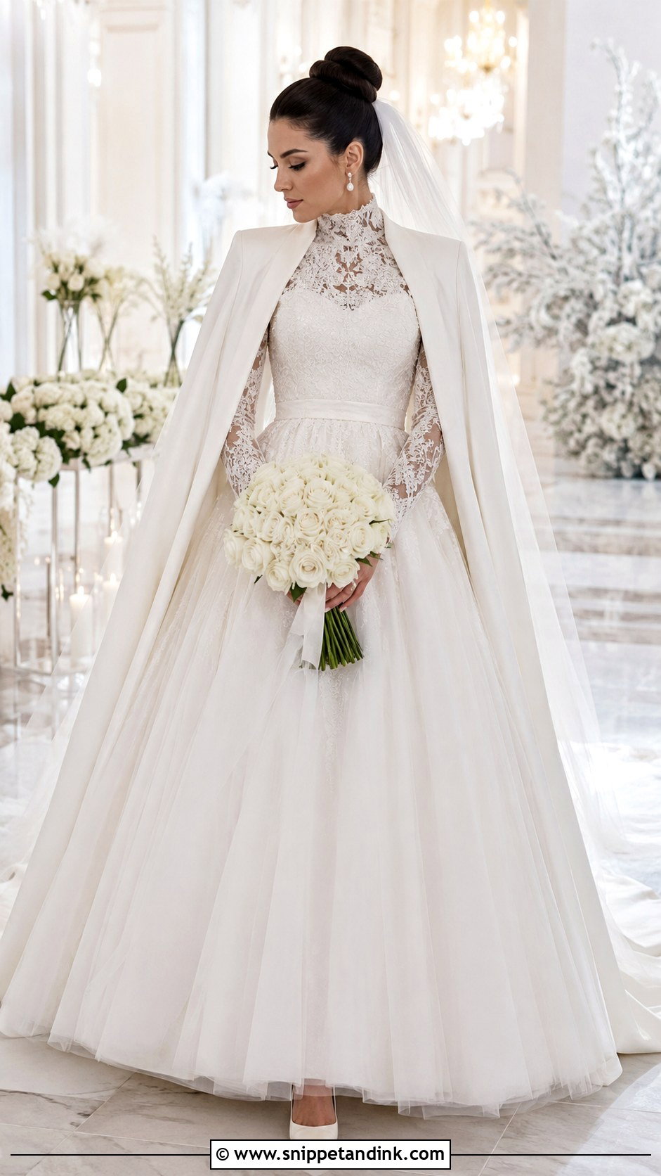 High Neck Princess Wedding Dress - Snippet and Ink - 20 Big Princess Wedding Dresses