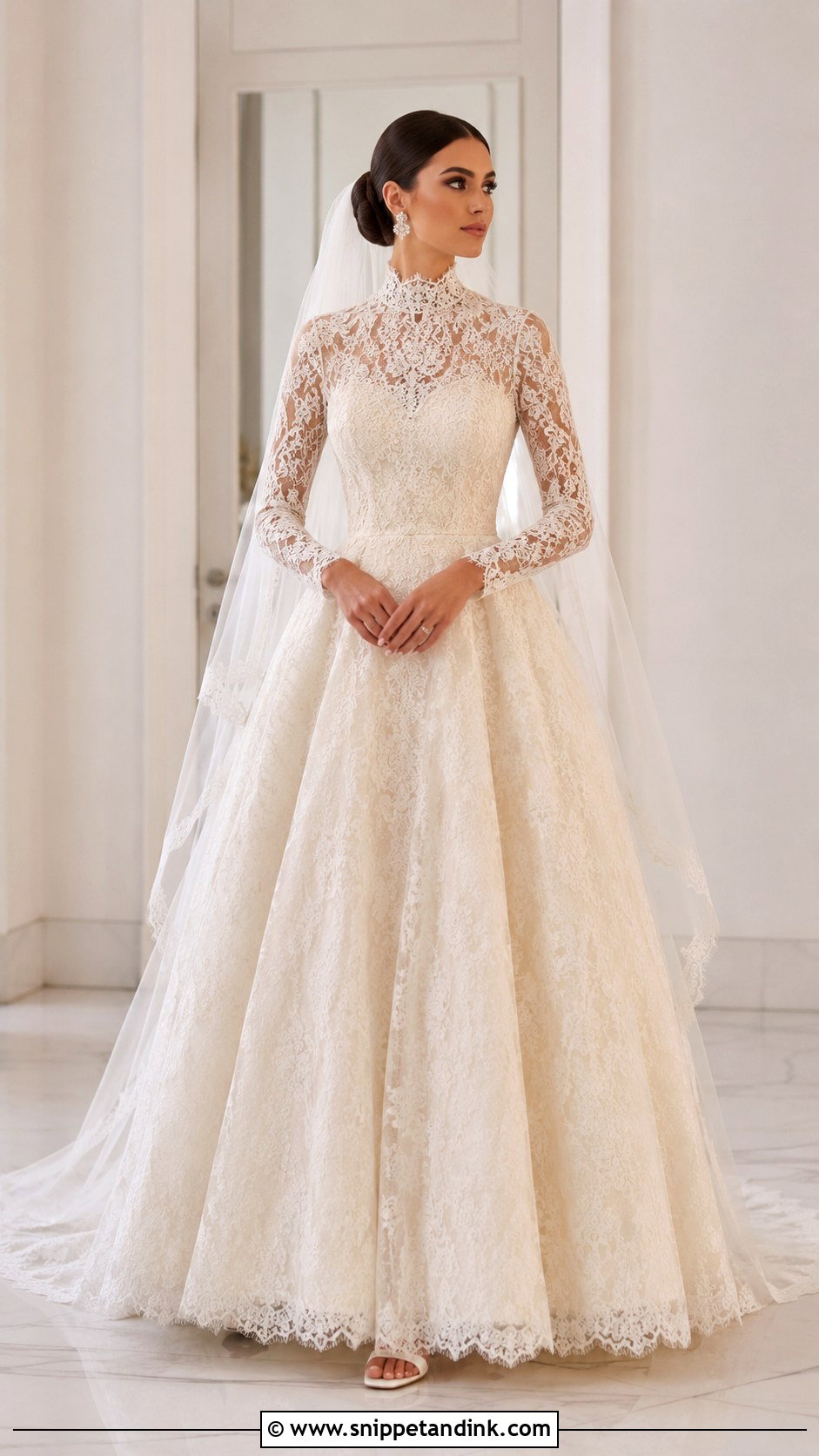 High Neck Princess Wedding Dress - Snippet and Ink - 25 Dream Princesses Wedding Dresses