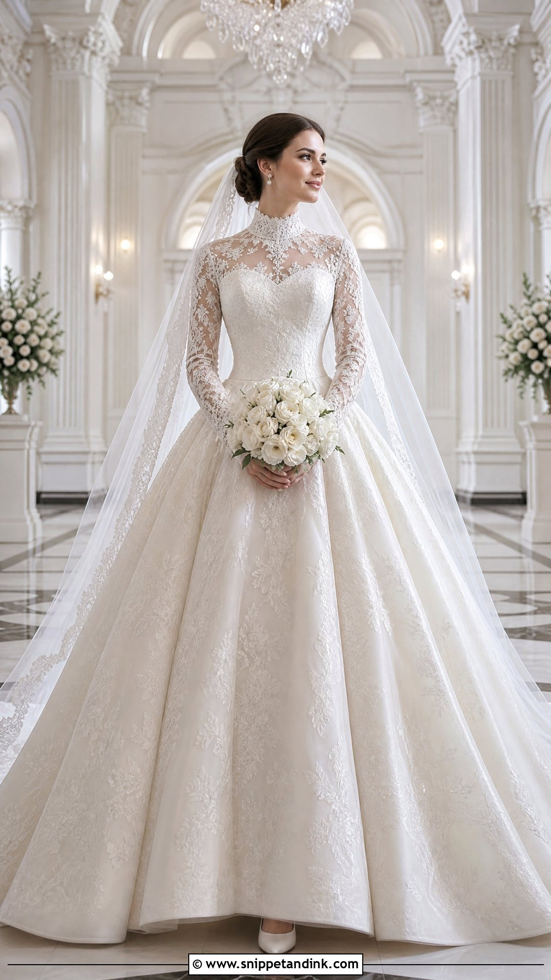 High Neck Princess Wedding Dress - Snippet and Ink - 20 Pretty Wedding Dresses Princesses