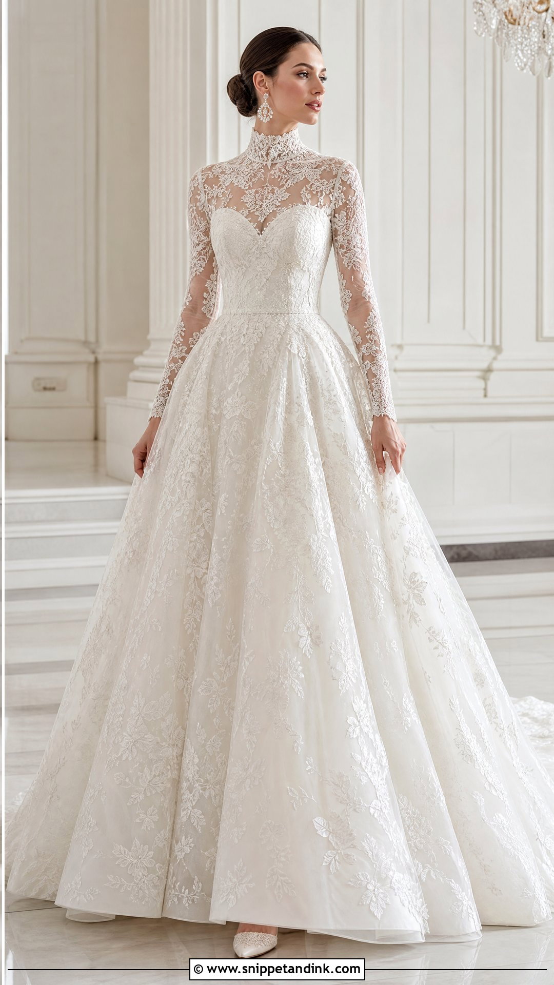 High Neck Princess Wedding Gown - Snippet and Ink - 25 Princess Wedding Gown Ideas
