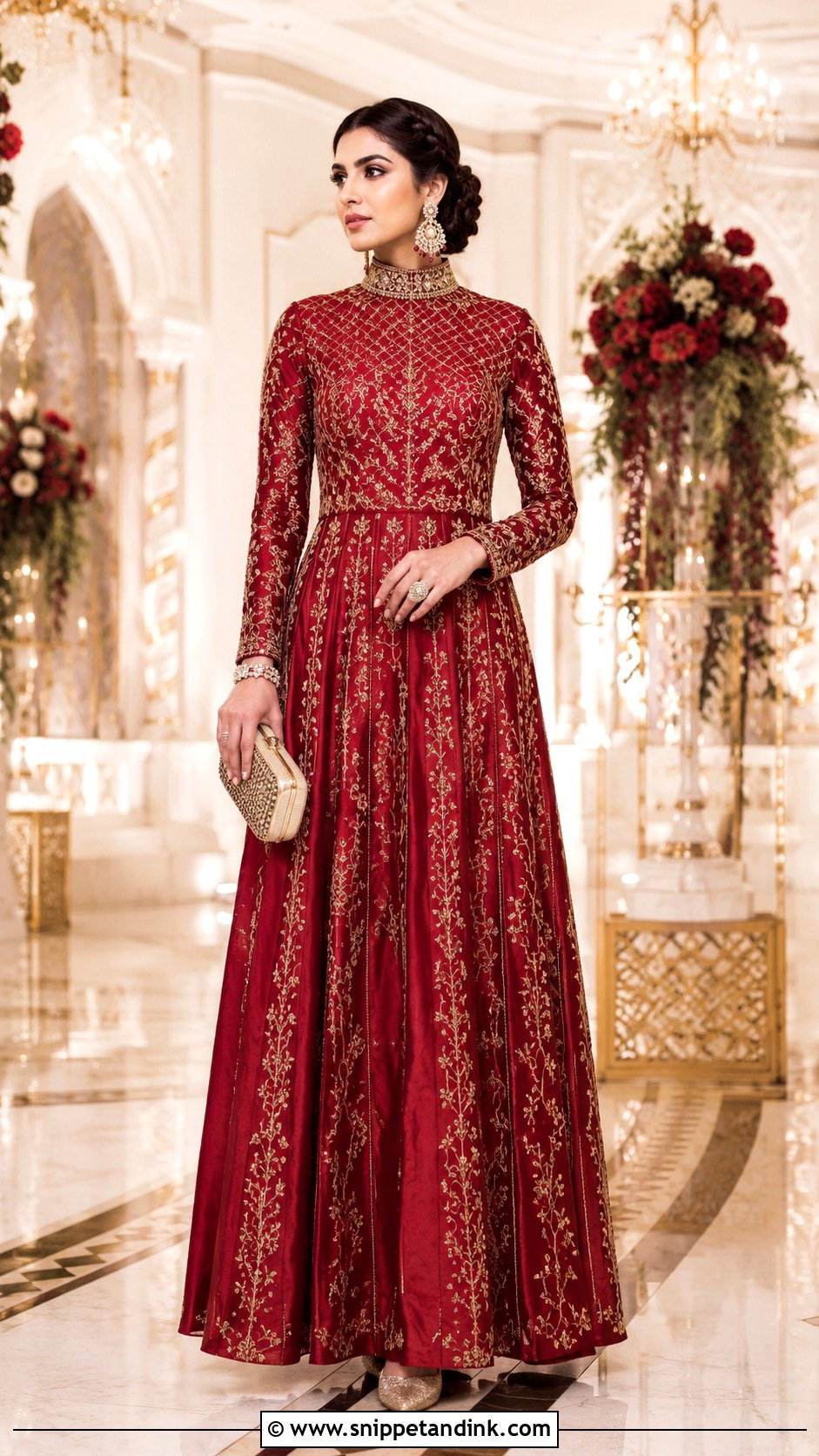 High Neck Royal Gown - Snippet and Ink - 20 Latest Gown Designs Indian Wedding