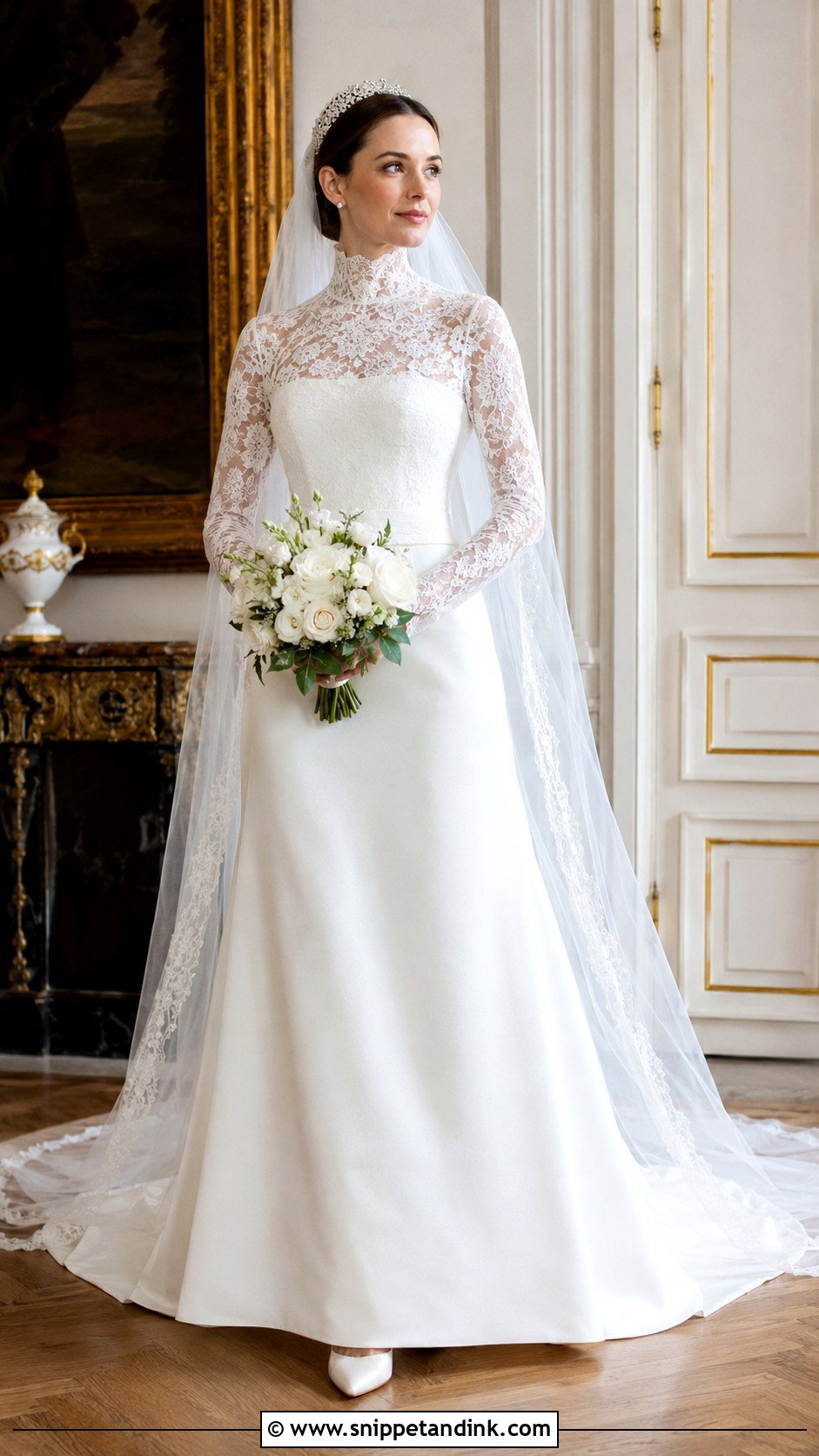 High Neck Royal Wedding Dress - Snippet and Ink - 20 Royal Wedding Dress Aesthetic Ideas