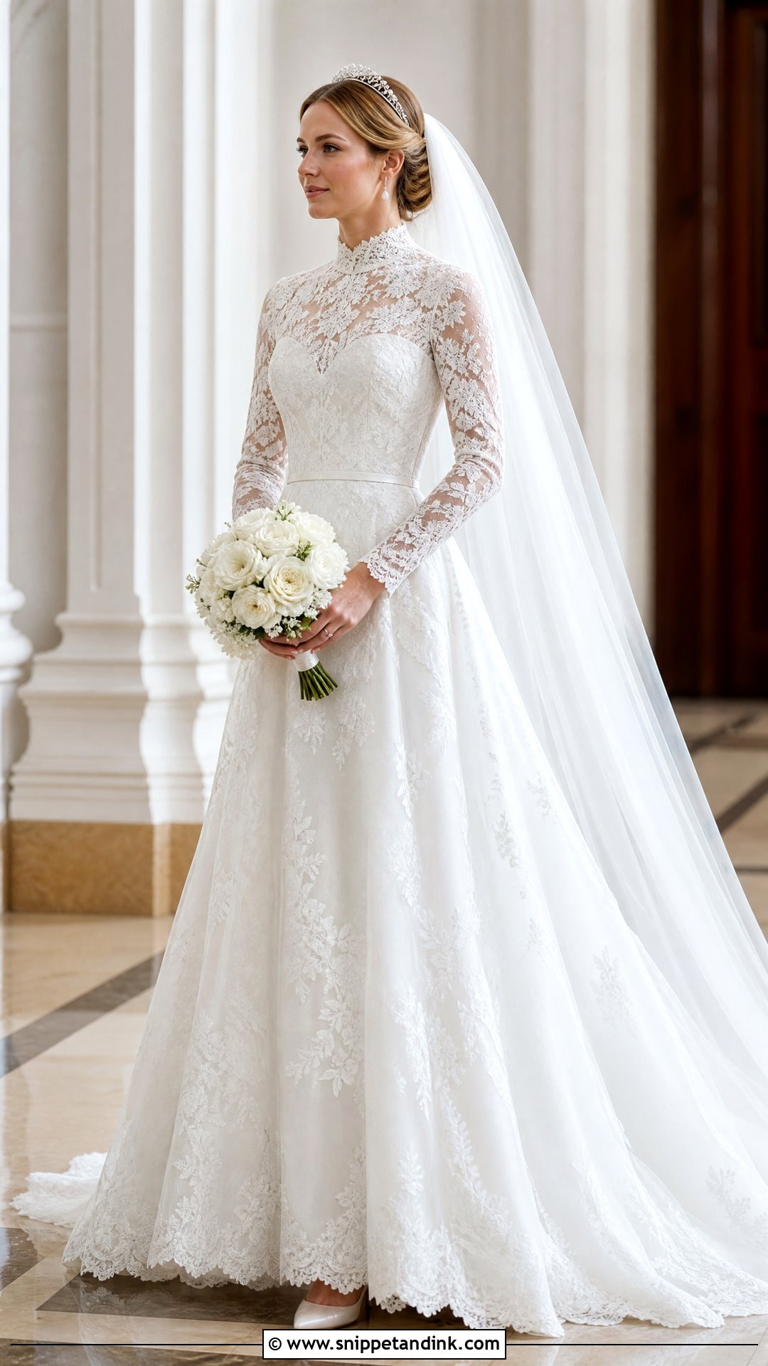High Neck Royal Wedding Dress - Snippet and Ink - 20 Royal Princess Wedding Dresses