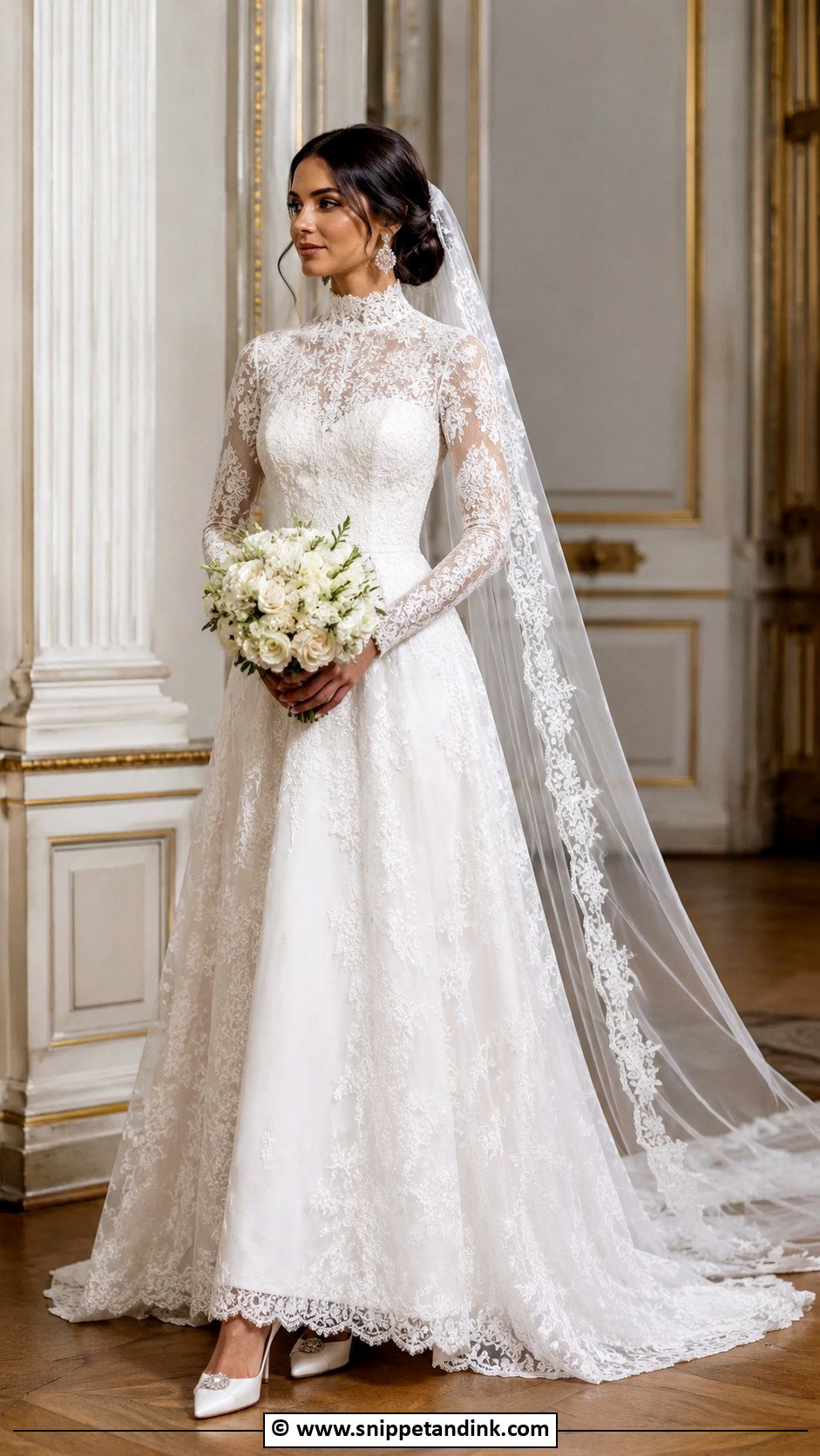 High Neck Royal Wedding Dress - Snippet and Ink - 35 Royal Wedding Dress Ideas