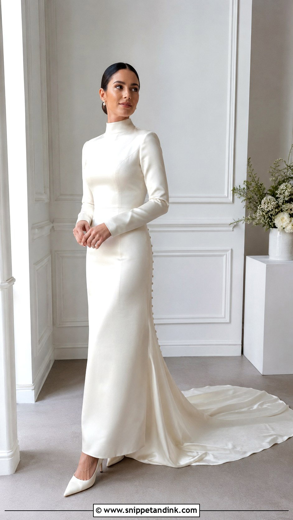 High Neck Satin Christian Bridal Gown - Snippet and Ink - 30 Christian Bridal Gown Ideas