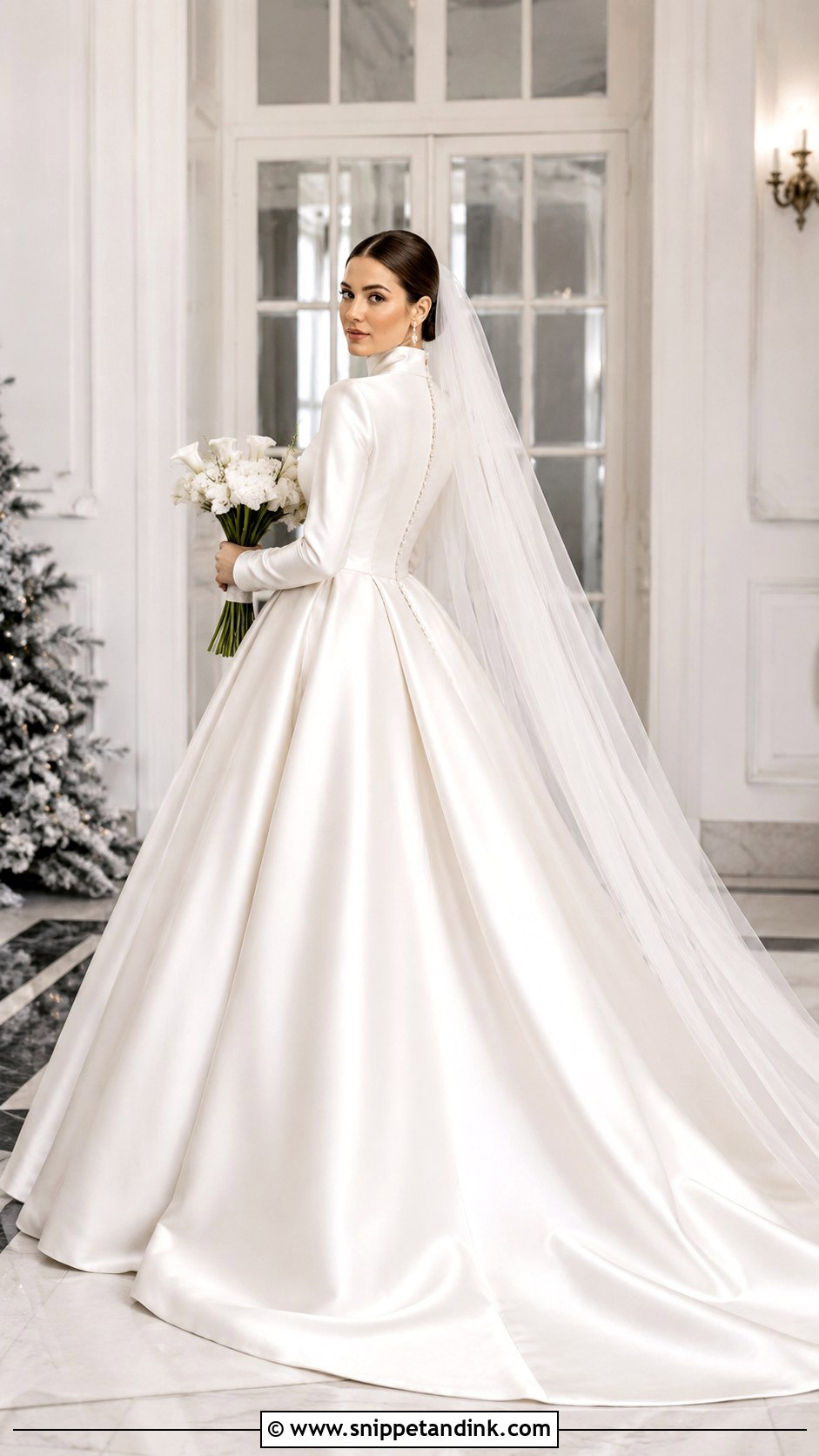 High Neck Satin Christian Wedding Gown - Snippet and Ink - 20 Christian Gowns Wedding Dresses