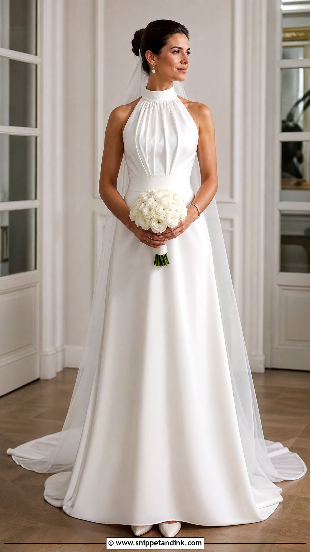 High Neck Satin Wedding Dress - Snippet and Ink - 20 Stain Wedding Dress Ideas