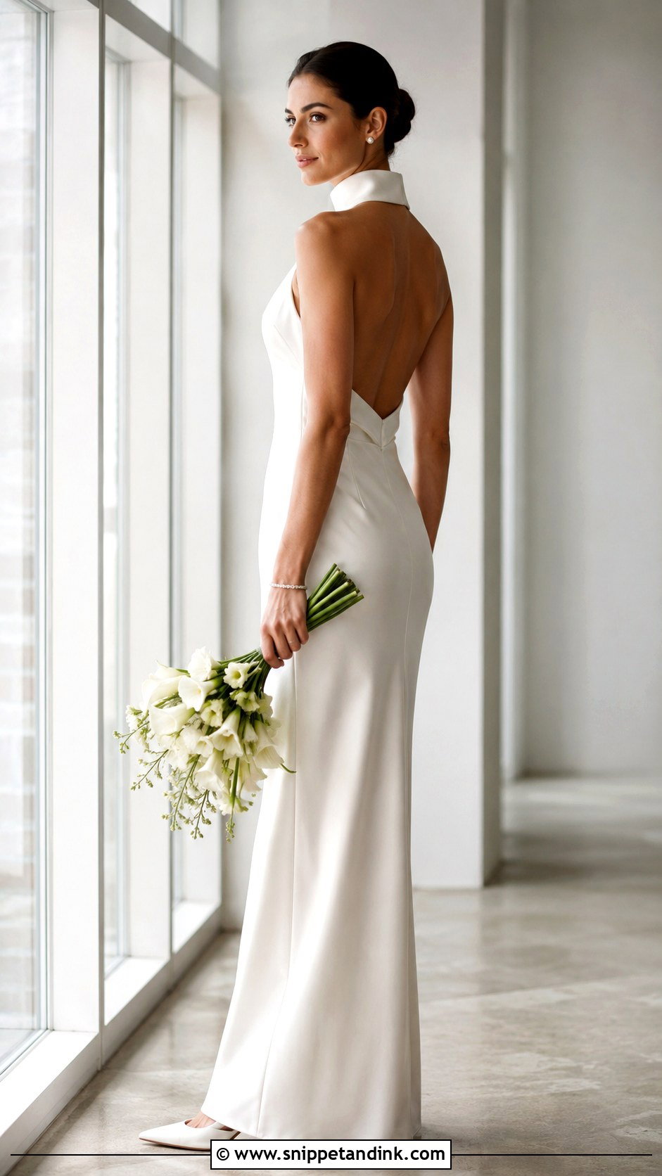 High Neck Satin Wedding Dress - Snippet and Ink - 20 Simple Chic Wedding Dress Ideas