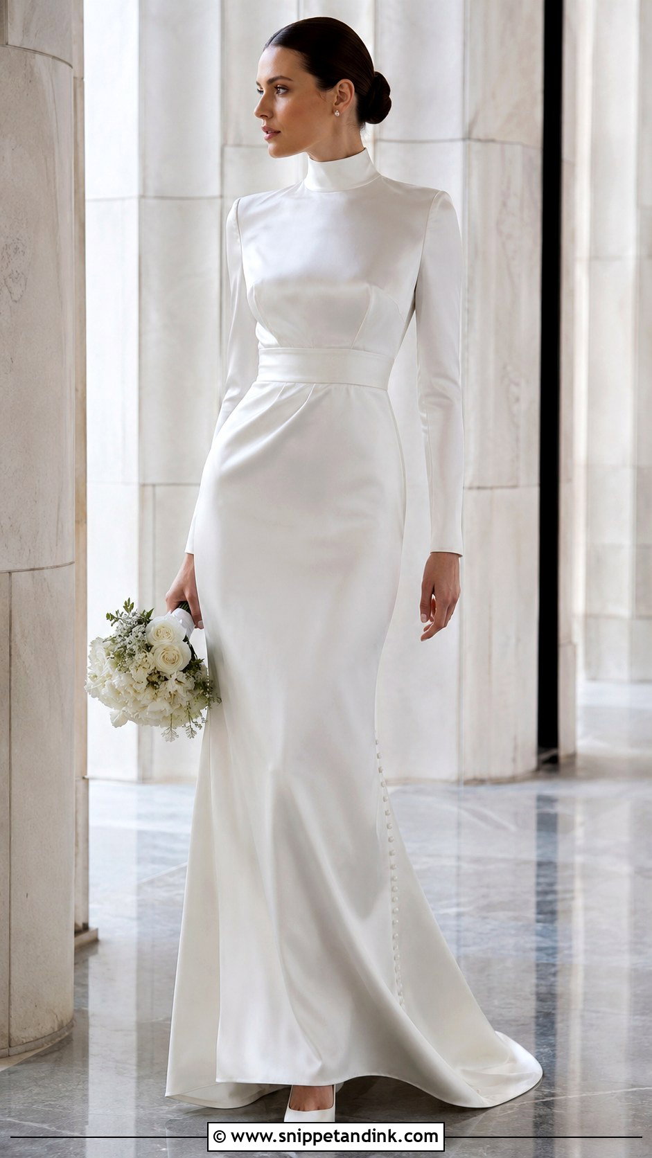High Neck Satin Wedding Dress - Snippet and Ink - 25 High Neck Wedding Dresses