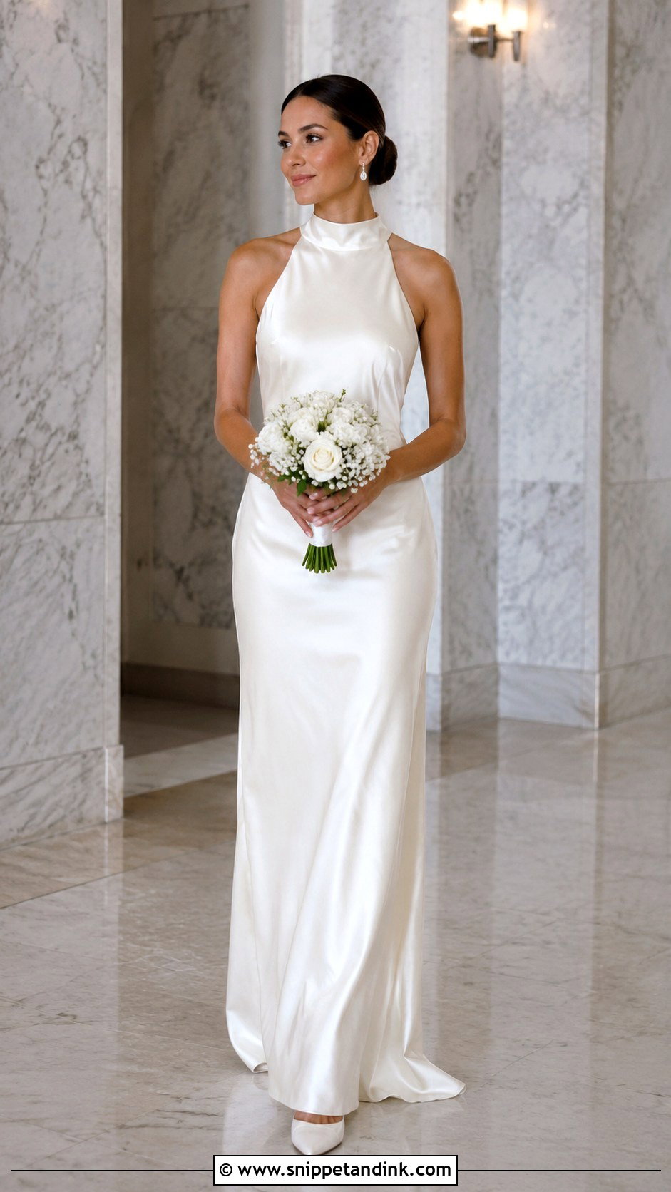 High Neck Satin Wedding Dress - Snippet and Ink - 25 High Neckline Wedding Dress Ideas