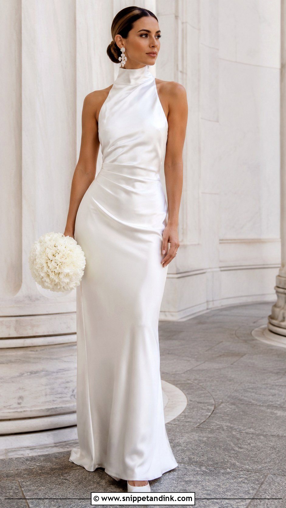 High Neck Satin Wedding Gown - Snippet and Ink - 30 Satin Wedding Gown Ideas