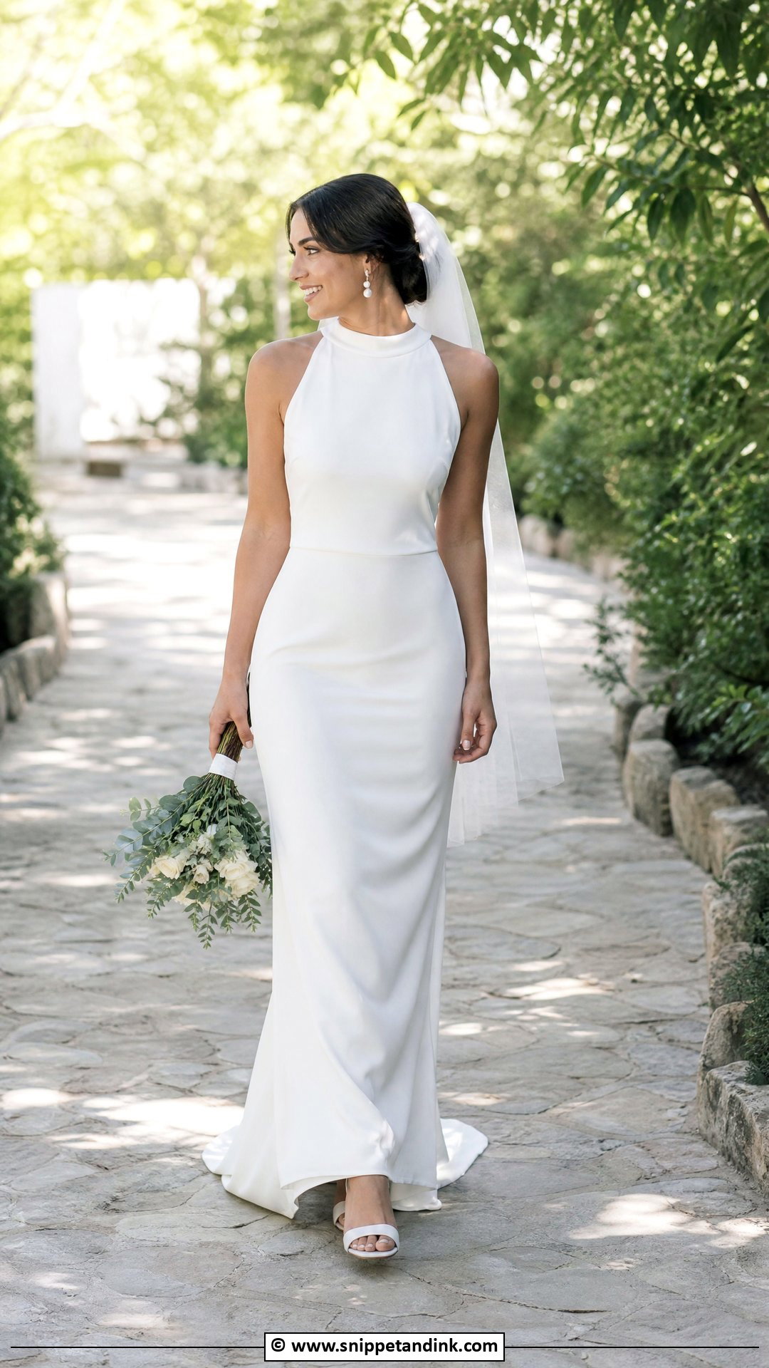 High Neck Sheath Wedding Dress - Snippet and Ink - 35 High Neck Wedding Dress Ideas