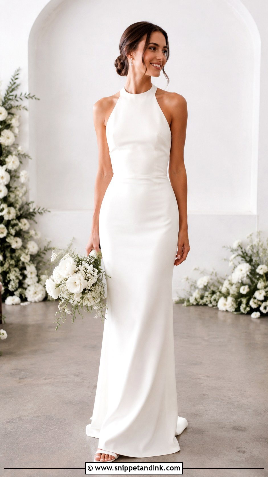 High Neck Sheath Wedding Dress - Snippet and Ink - 25 High Neck Wedding Dresses
