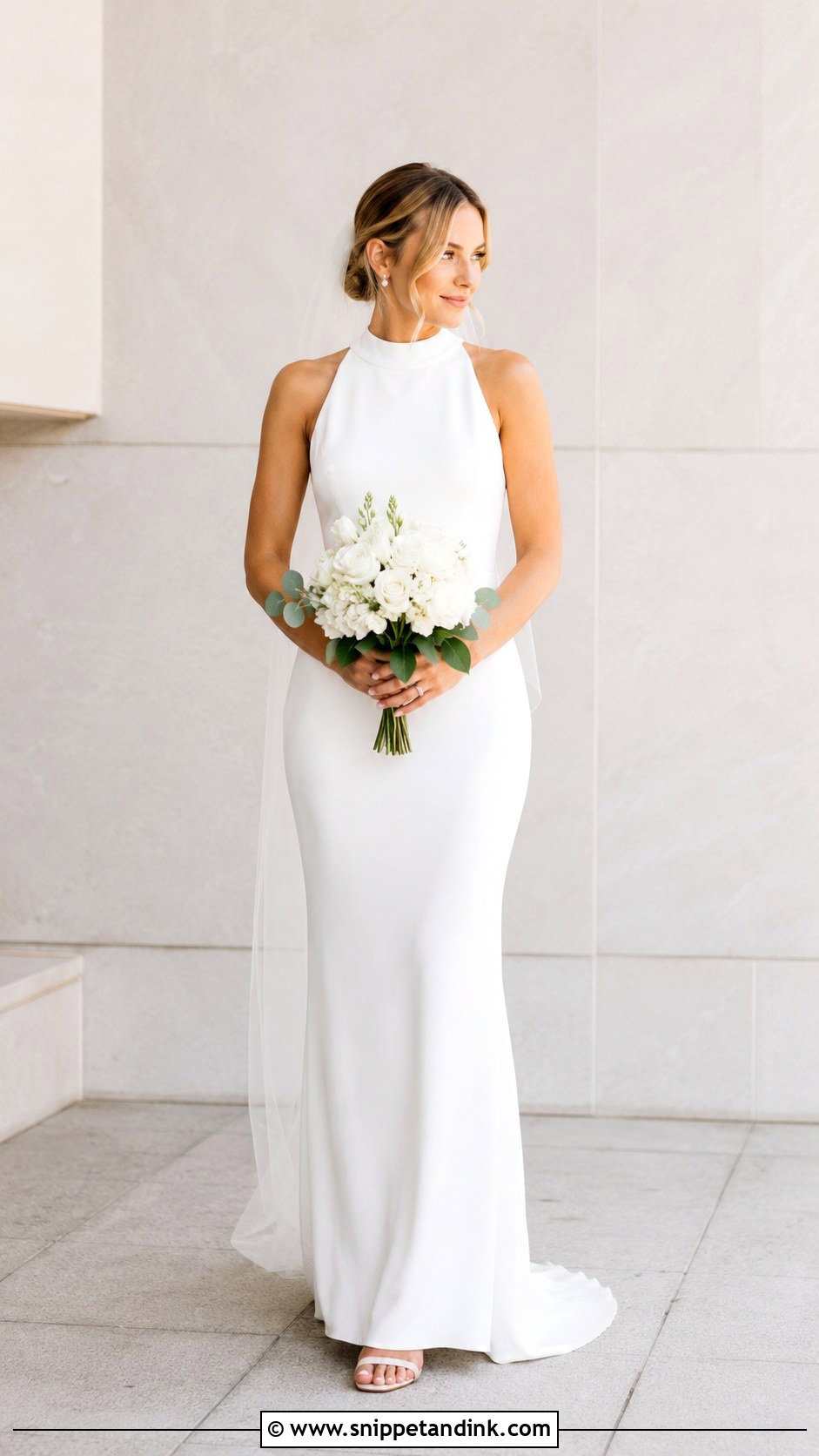 High Neck Sheath Wedding Dress - Snippet and Ink - 25 High Neckline Wedding Dress Ideas